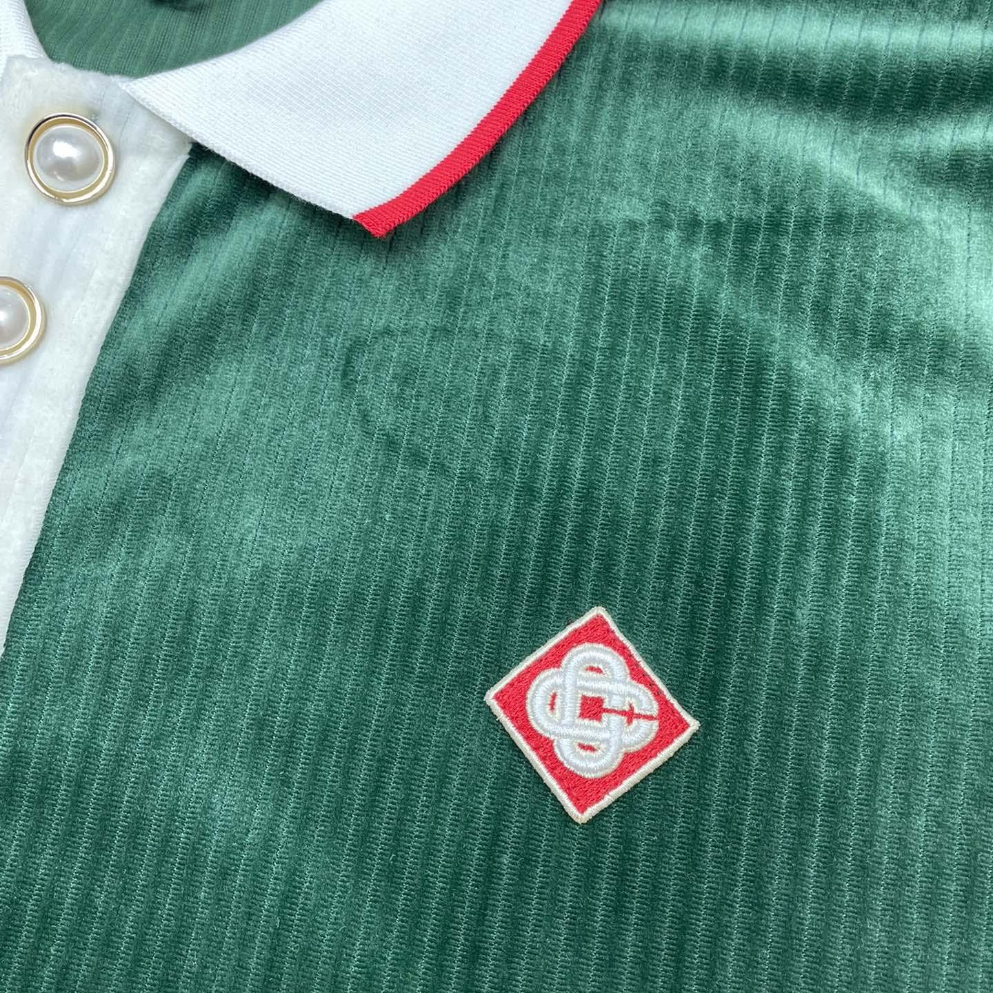 Casablanca Rib Velour Polo Shirt   c877 - DesignerGu