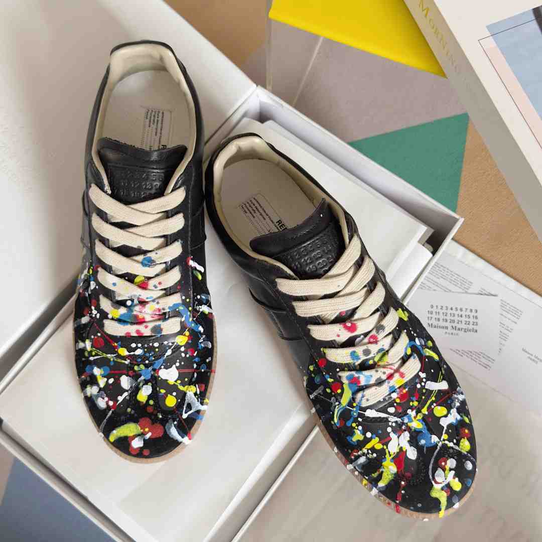 Maison Margiela Wmns Replica Low 'Paint Splatter - Black Pollock' - DesignerGu
