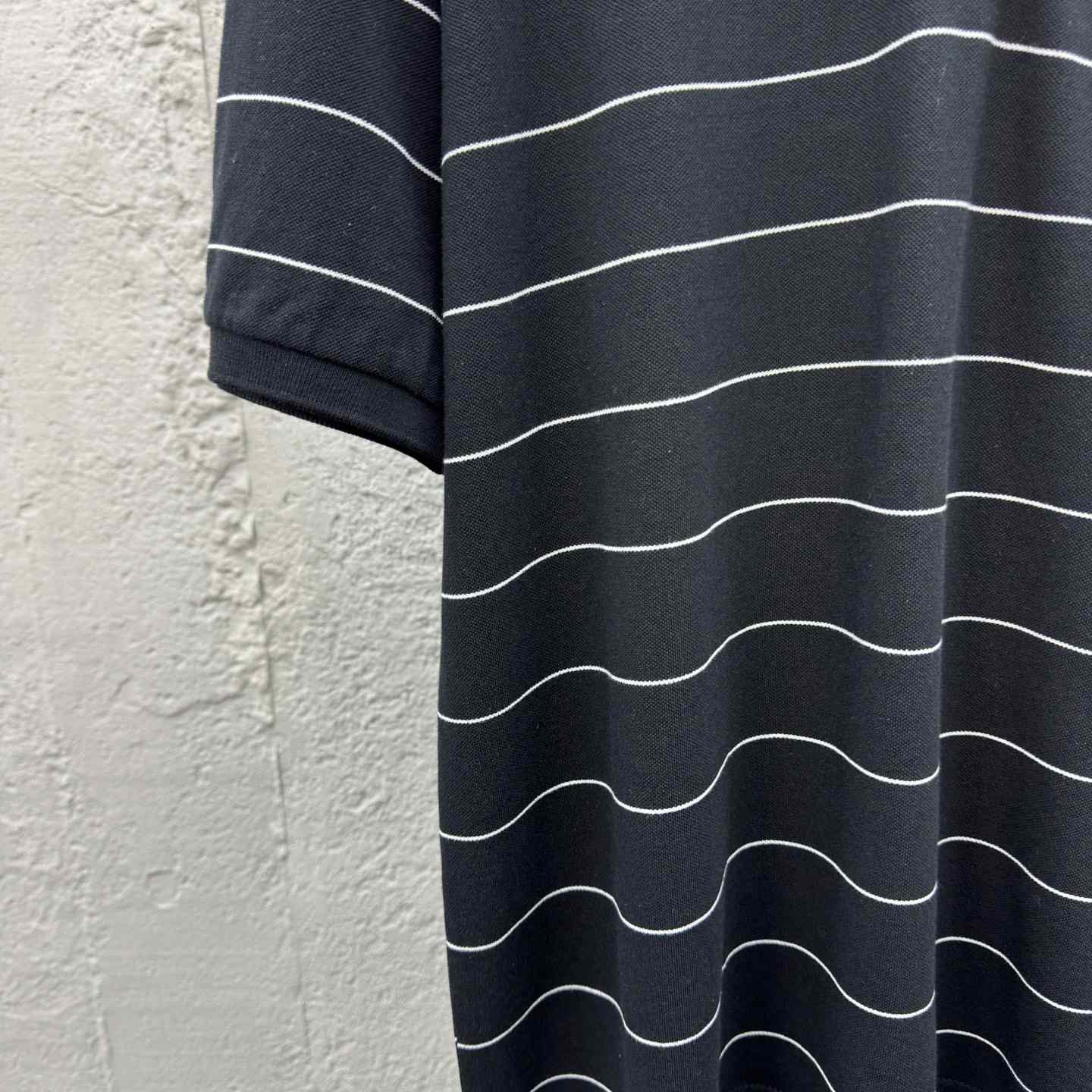 Saint Laurent Cassandre Polo Shirt In Striped Pique - DesignerGu