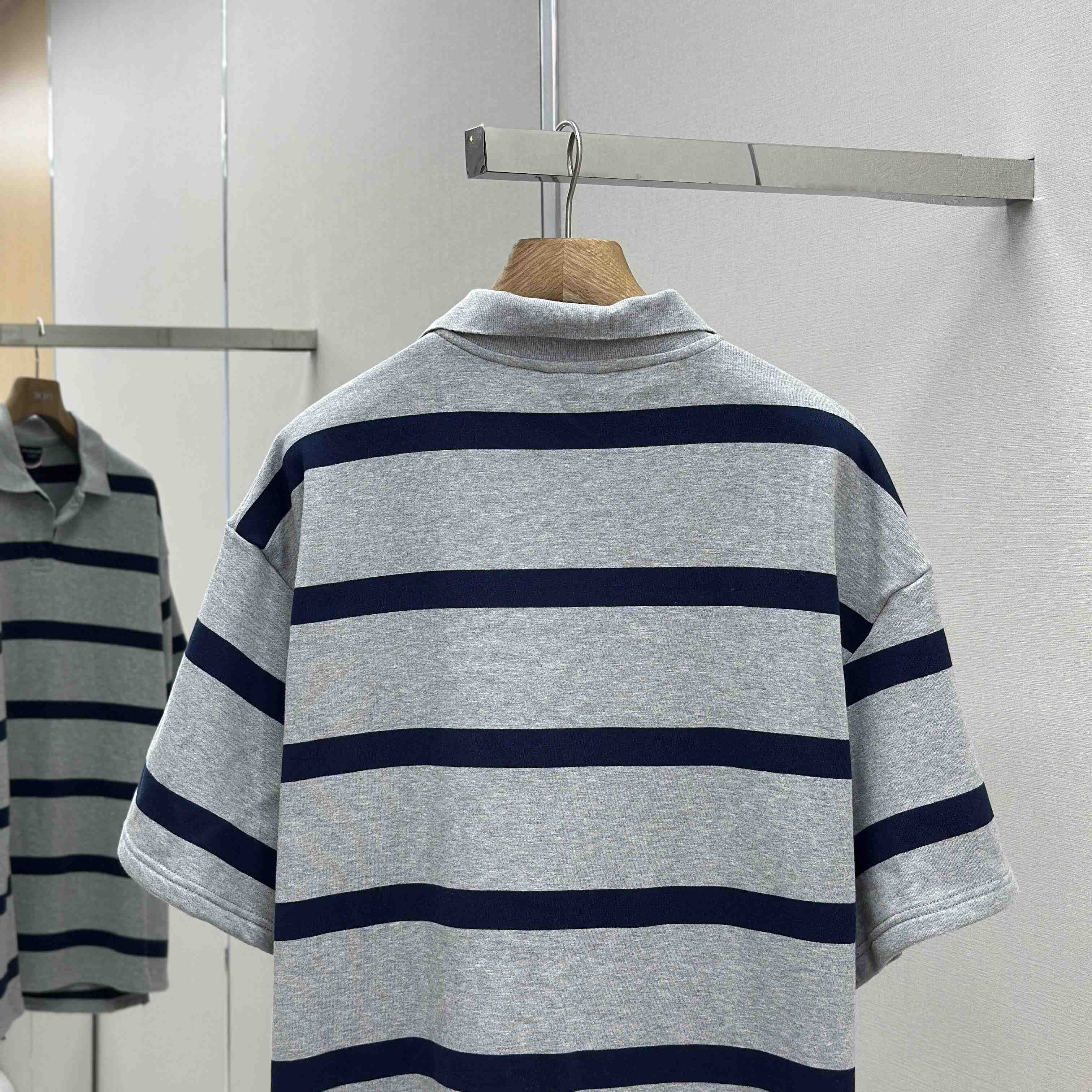 Balenciaga Laurel Classic Oversized Polo In Heavy Grey - DesignerGu