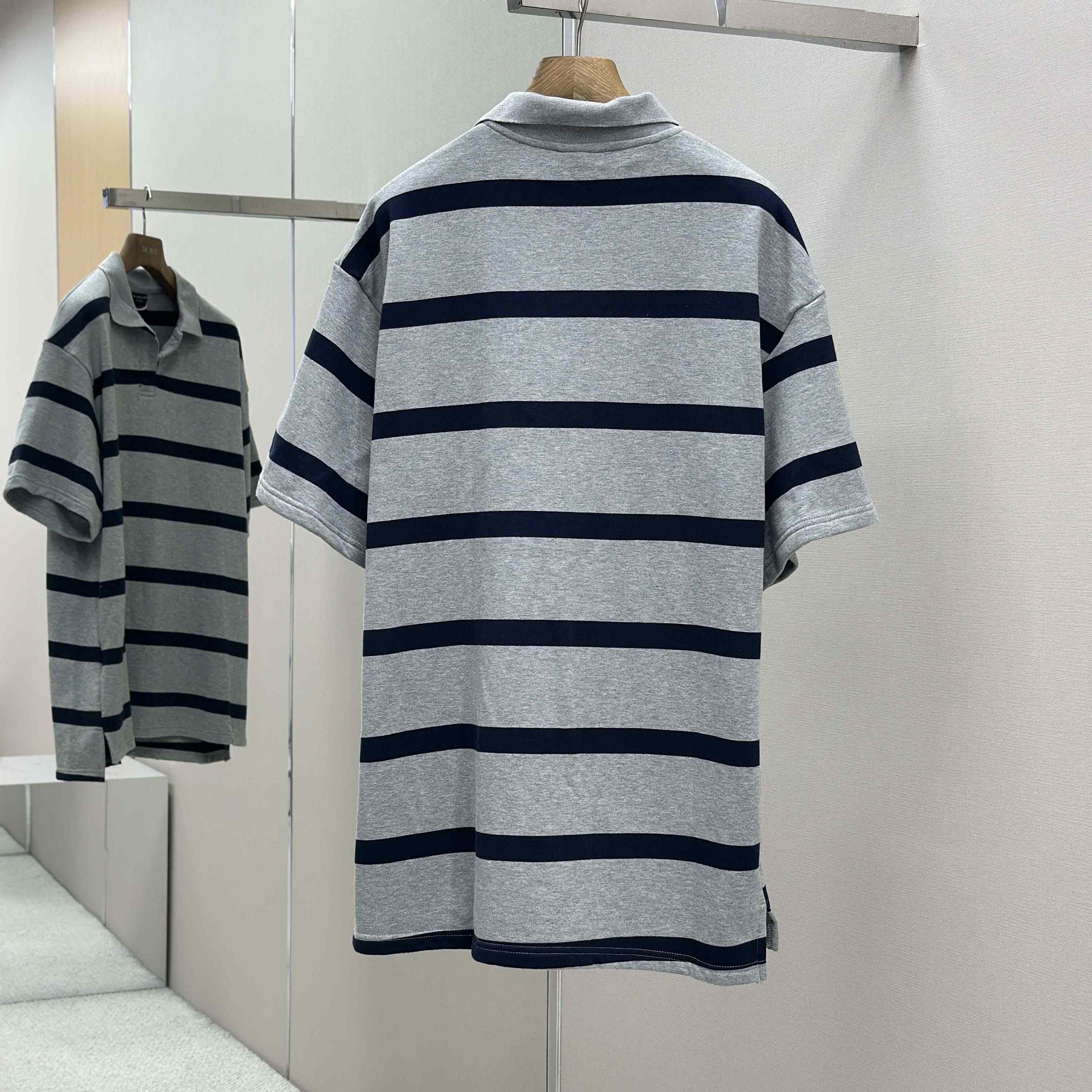 Balenciaga Laurel Classic Oversized Polo In Heavy Grey - DesignerGu