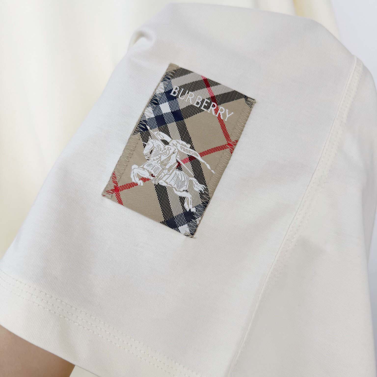 Burberry Check Label Cotton T-shirt  - DesignerGu