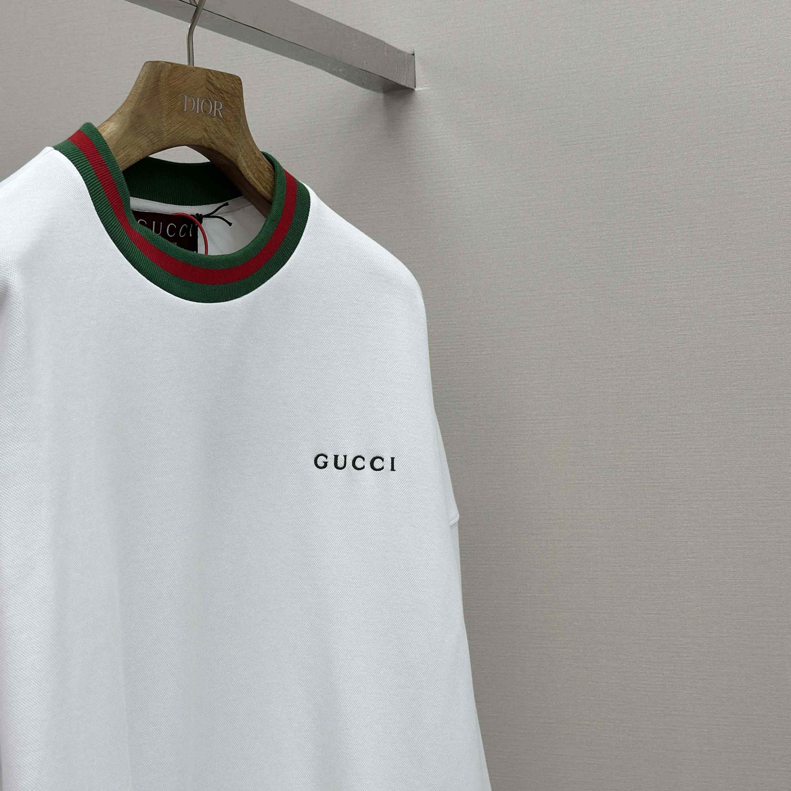 Gucci Cotton Piquet Sweatshirt With Web - DesignerGu