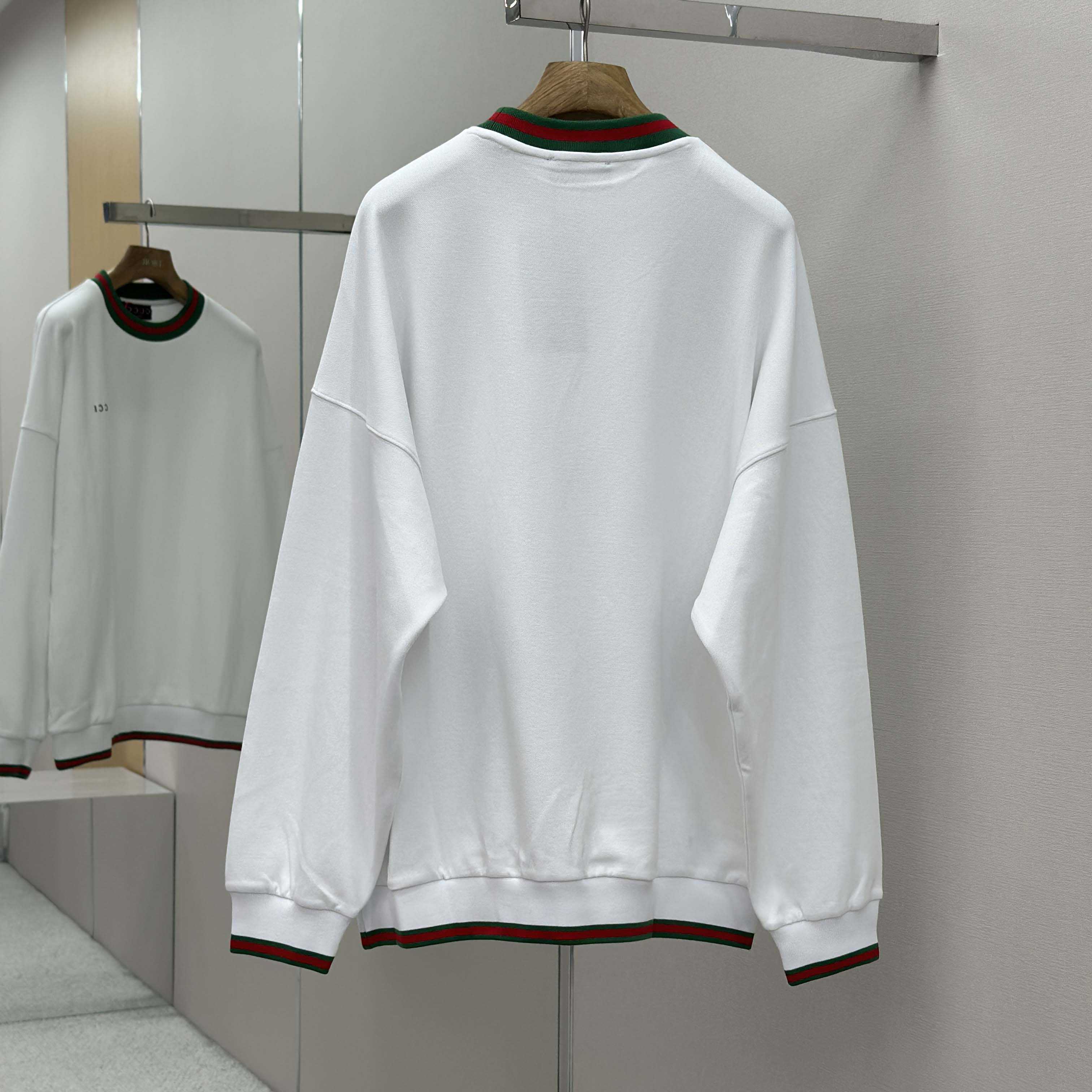 Gucci Cotton Piquet Sweatshirt With Web - DesignerGu