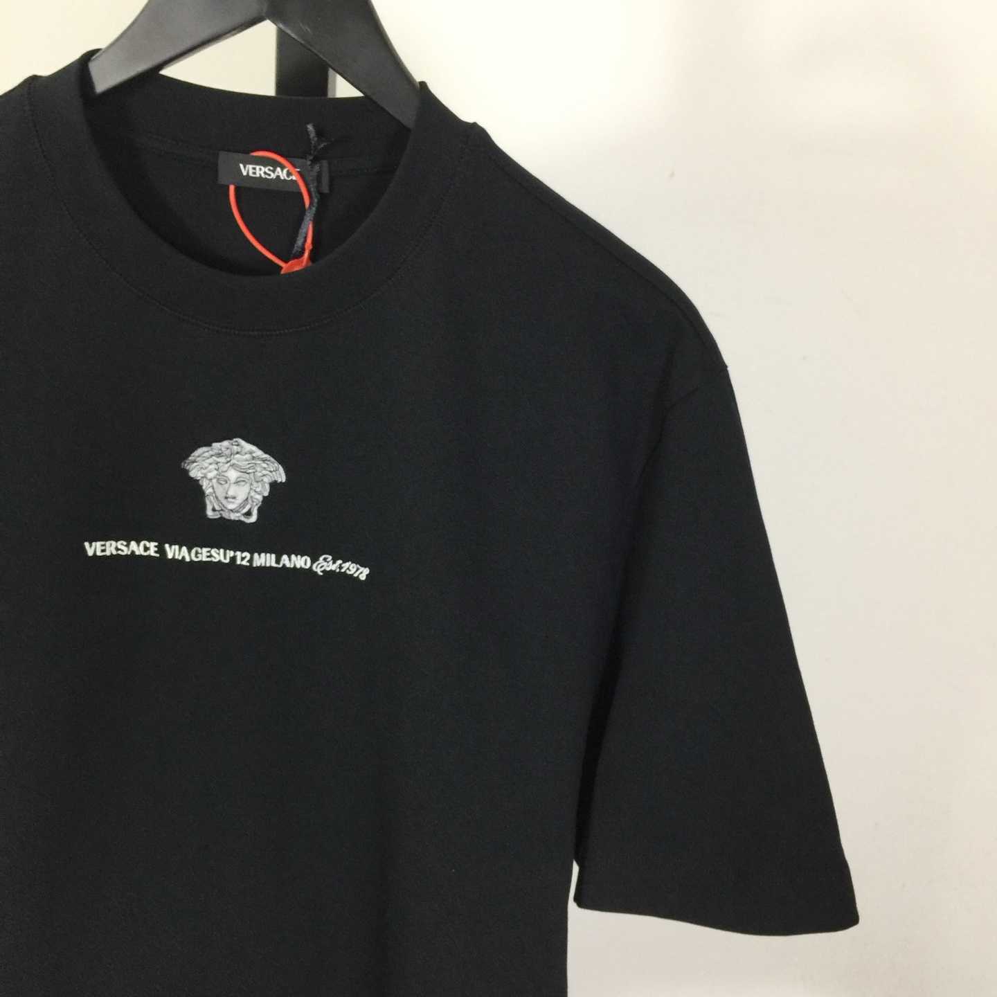 Versace  Embroidered Medusa Milano T-Shirt - DesignerGu