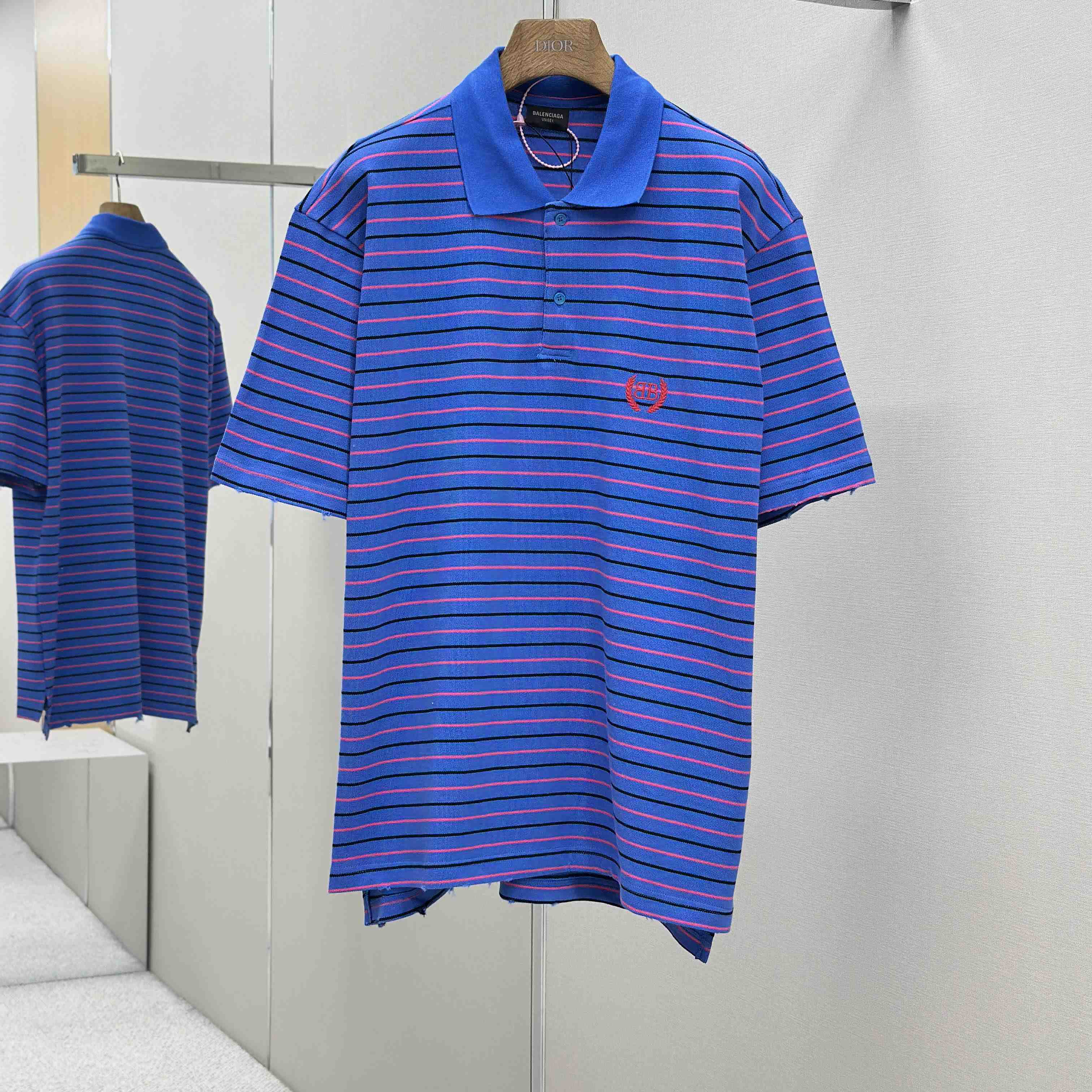 Balenciaga Striped Polo Shirt - DesignerGu