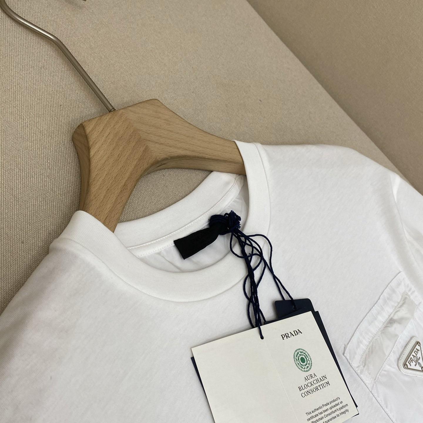 Prada Re-Nylon And Jersey T-shirt - DesignerGu