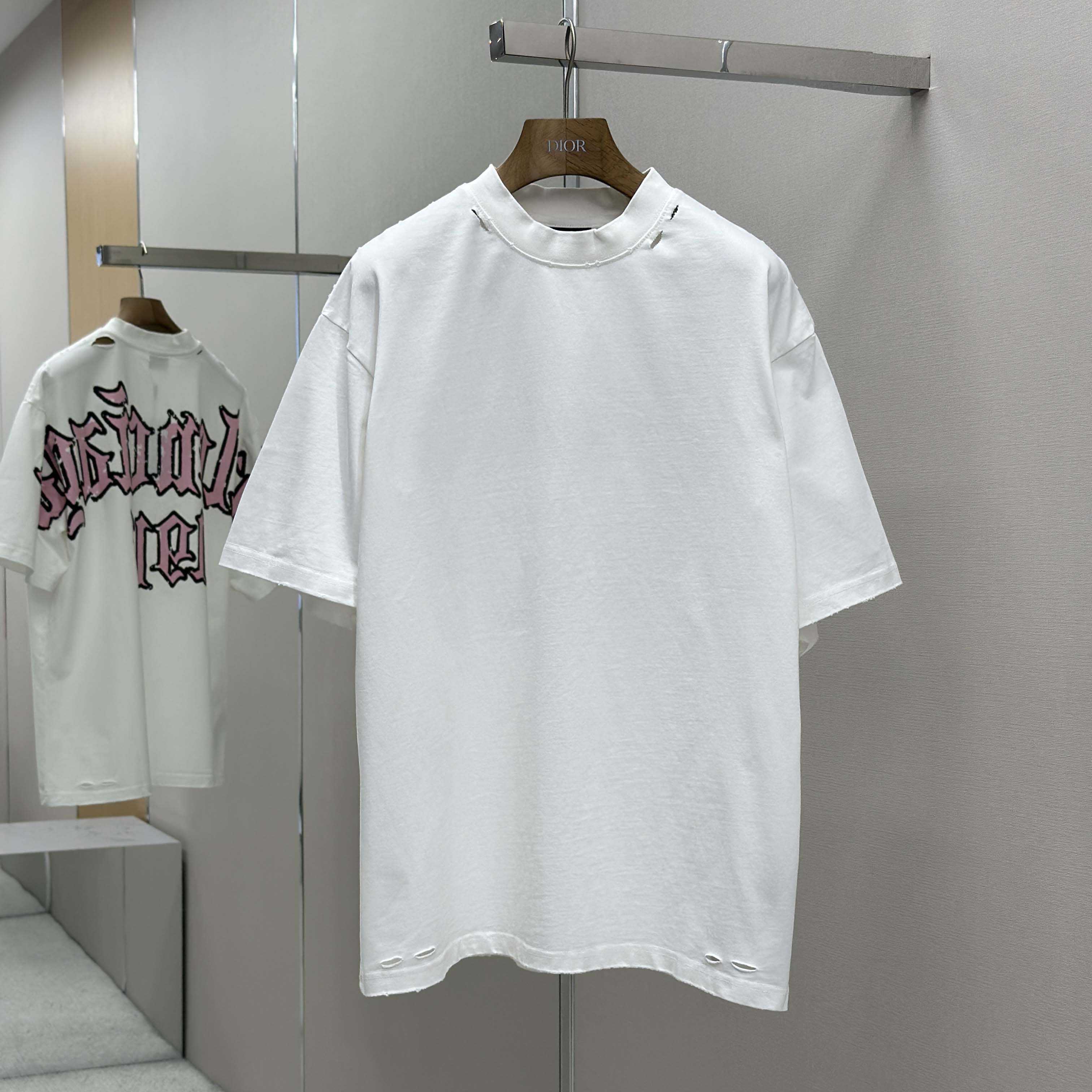 Balenciaga Blackletter Script Oversized T Shirt - DesignerGu