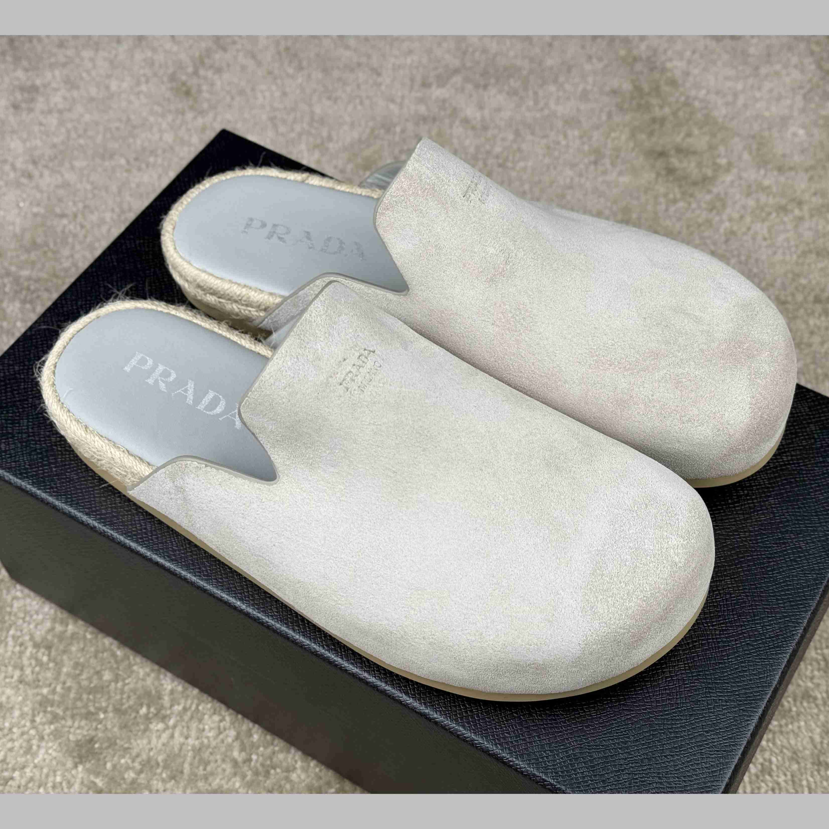 Prada Suede Mules - DesignerGu