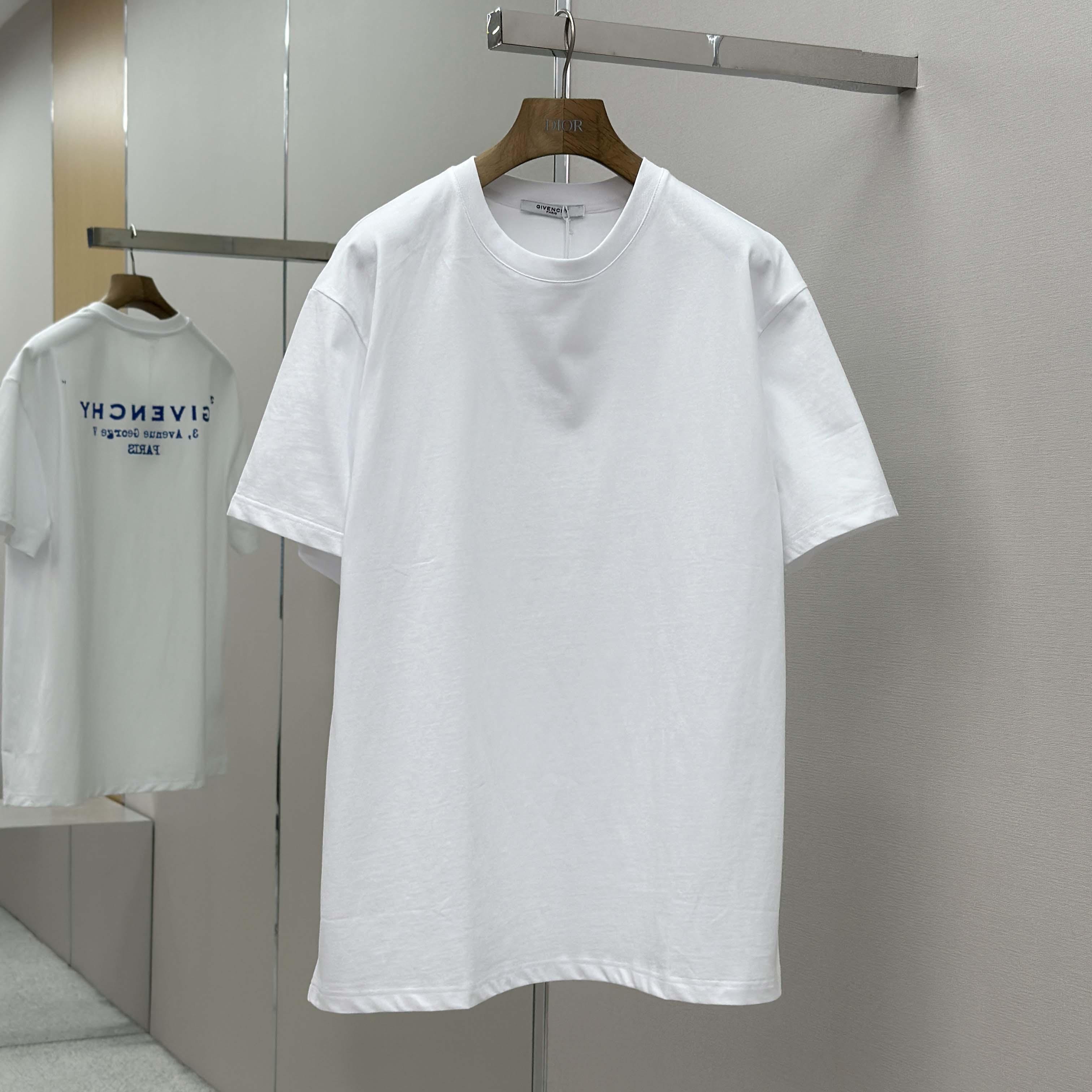 Givenchy T-shirt In Cotton With GIVENCHY Stamp Print - DesignerGu