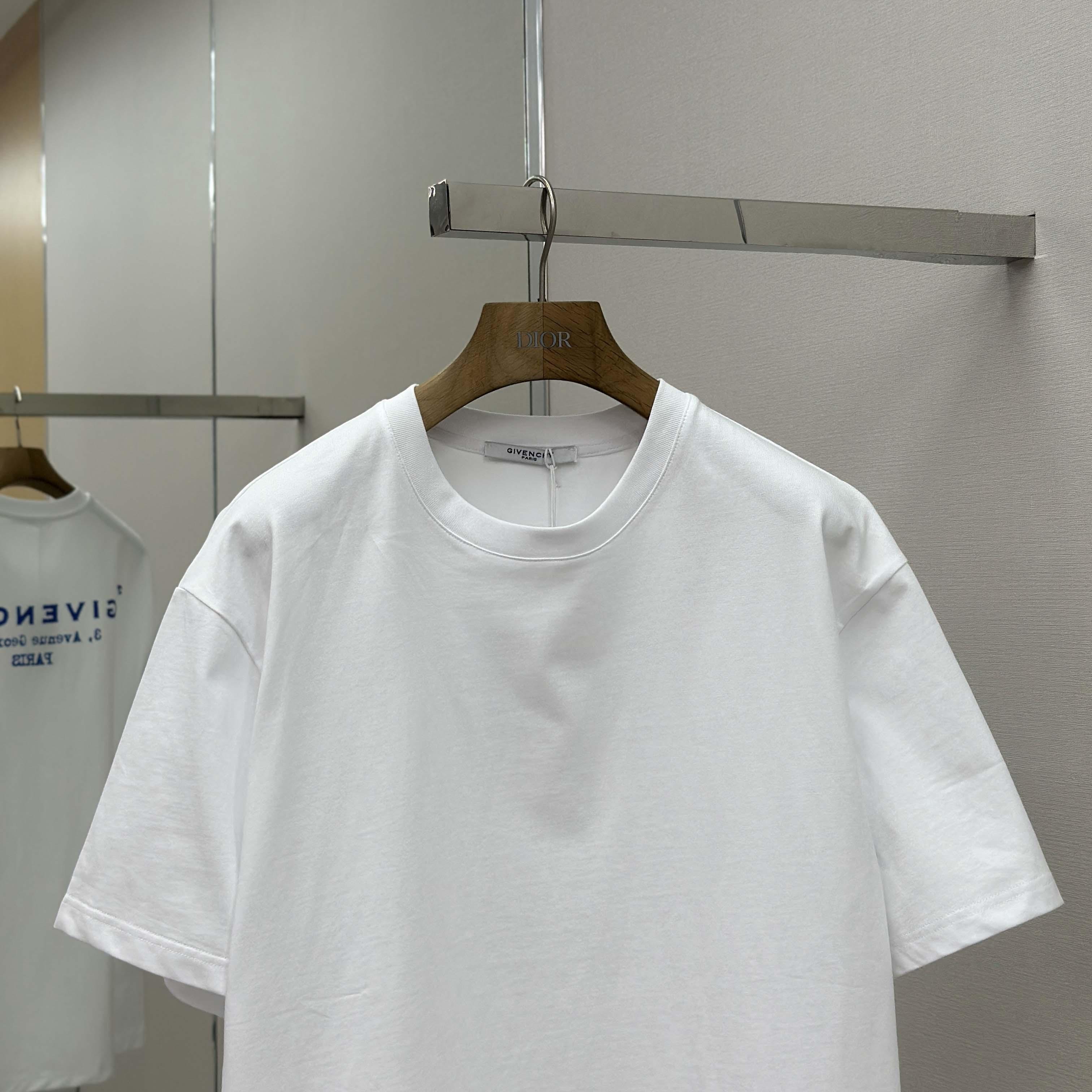 Givenchy T-shirt In Cotton With GIVENCHY Stamp Print - DesignerGu