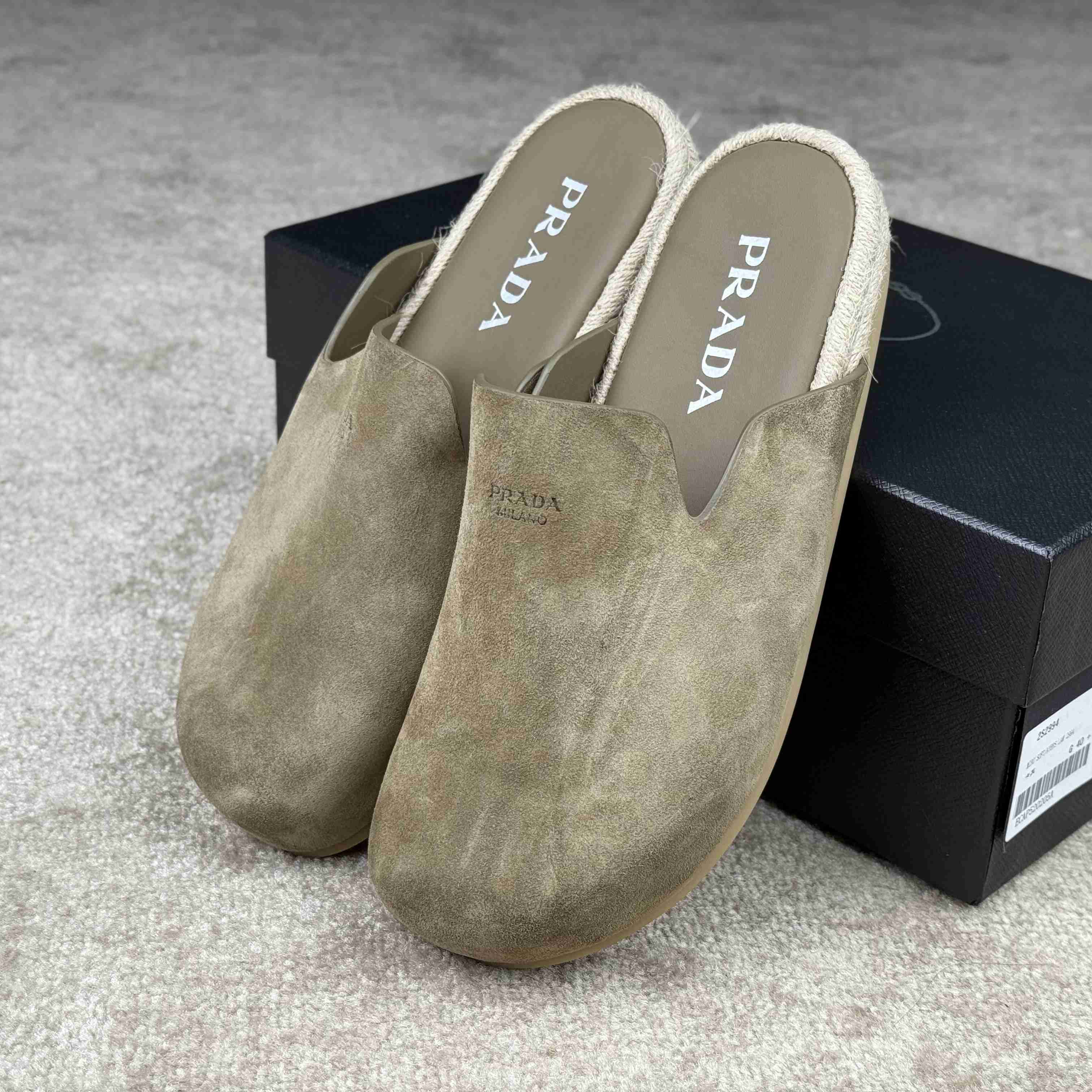 Prada Suede Mules - DesignerGu