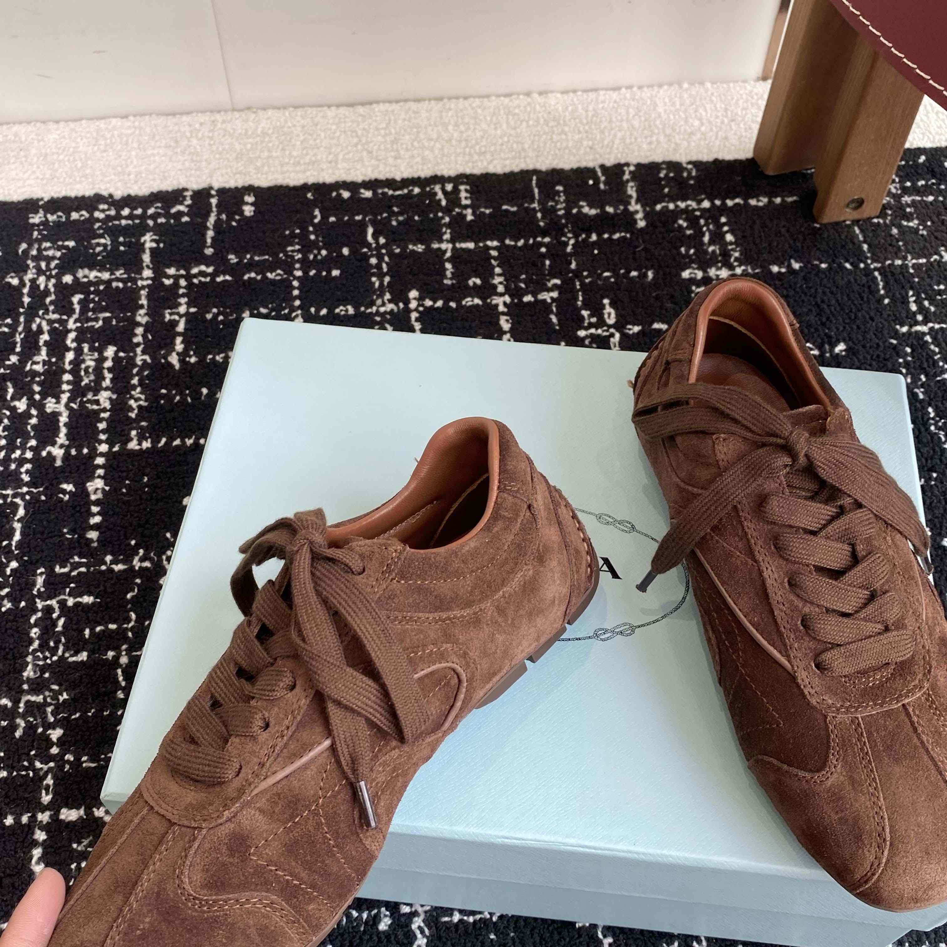Prada Montecarlo Re-Edition 2005 Suede Sneakers - DesignerGu