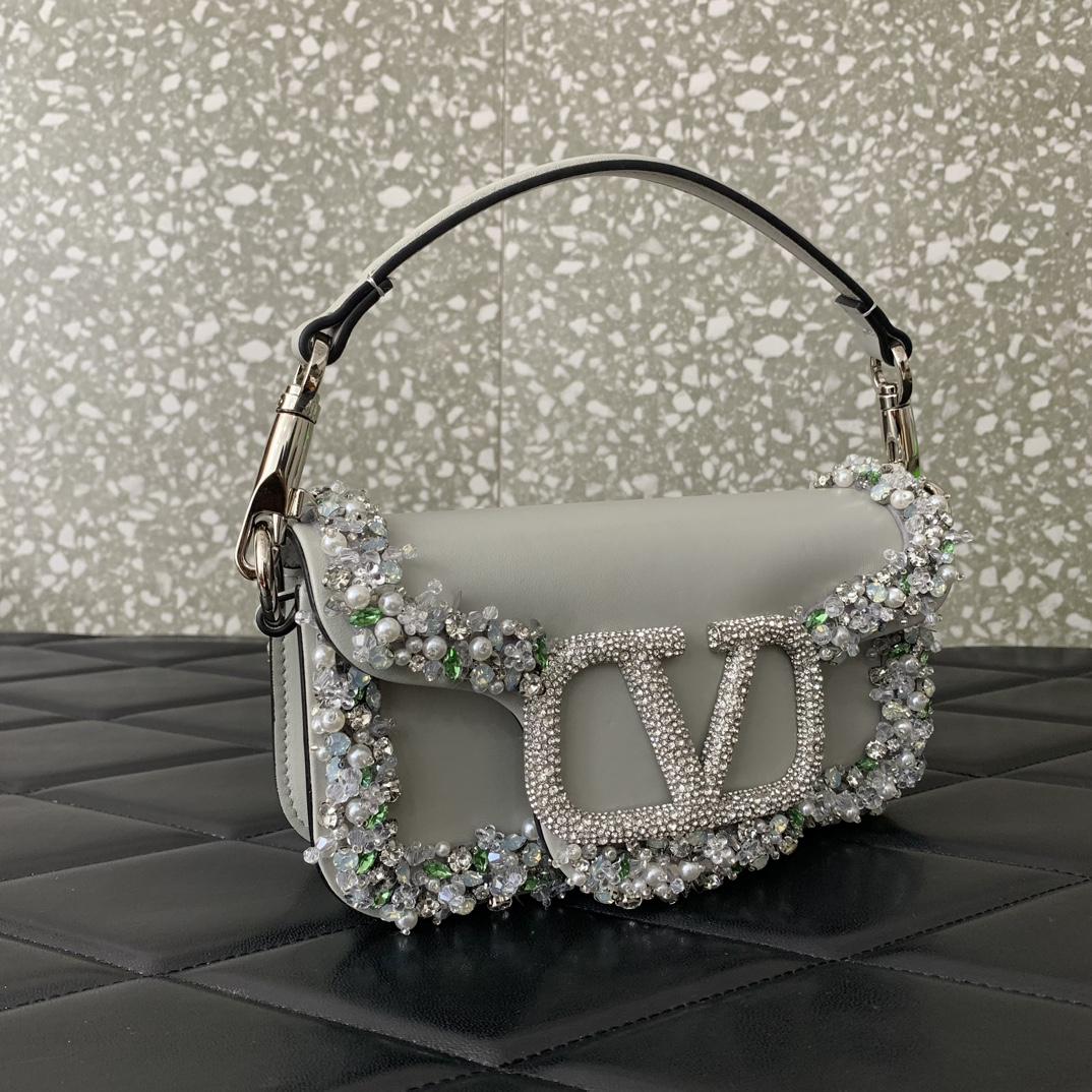 Valenti Garavani Locò Small Embroidered  Shoulder Bag - DesignerGu