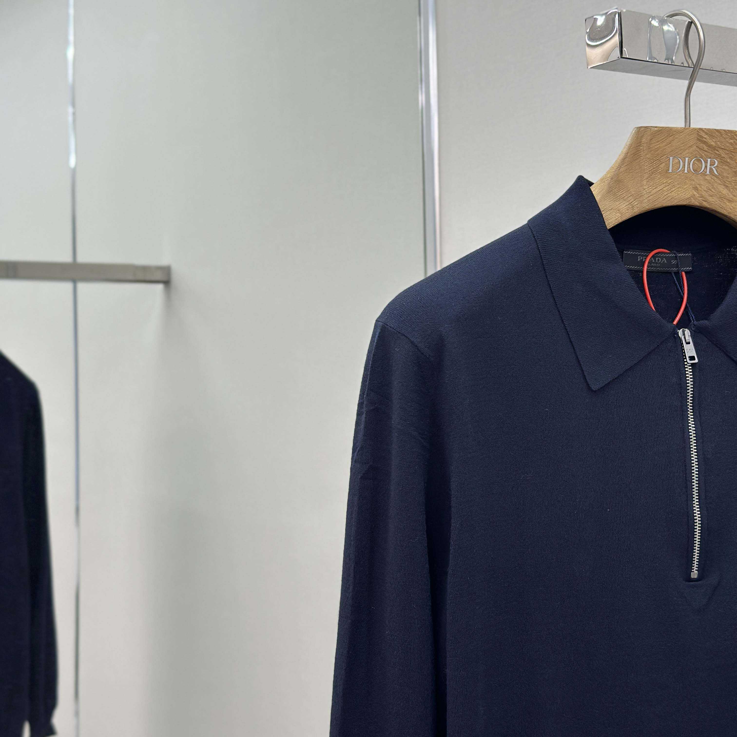 Prada Superfine Wool Polo Shirt - DesignerGu