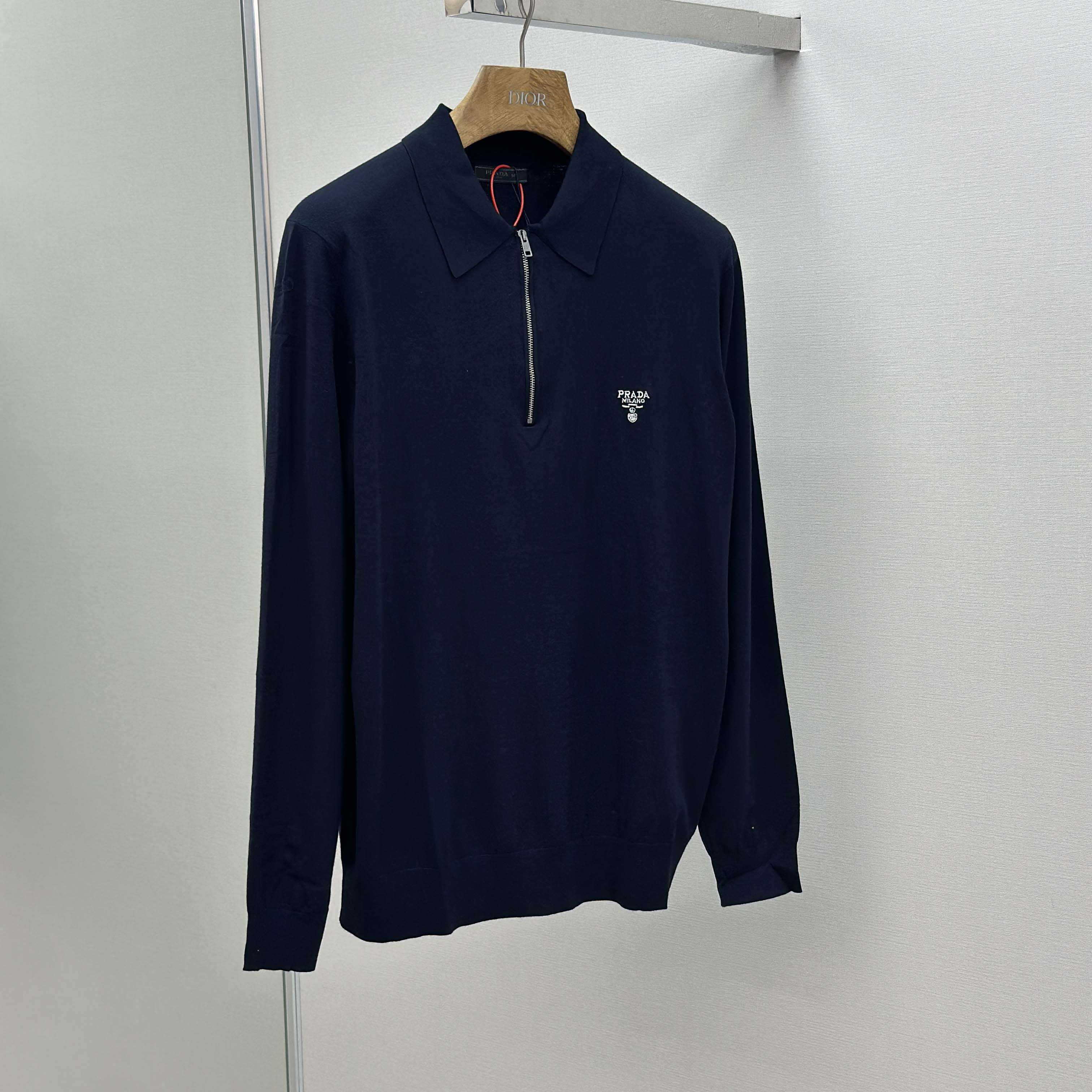 Prada Superfine Wool Polo Shirt - DesignerGu