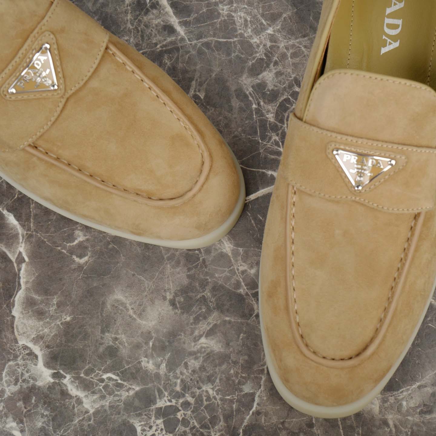 Prada Suede Leather Loafers - DesignerGu