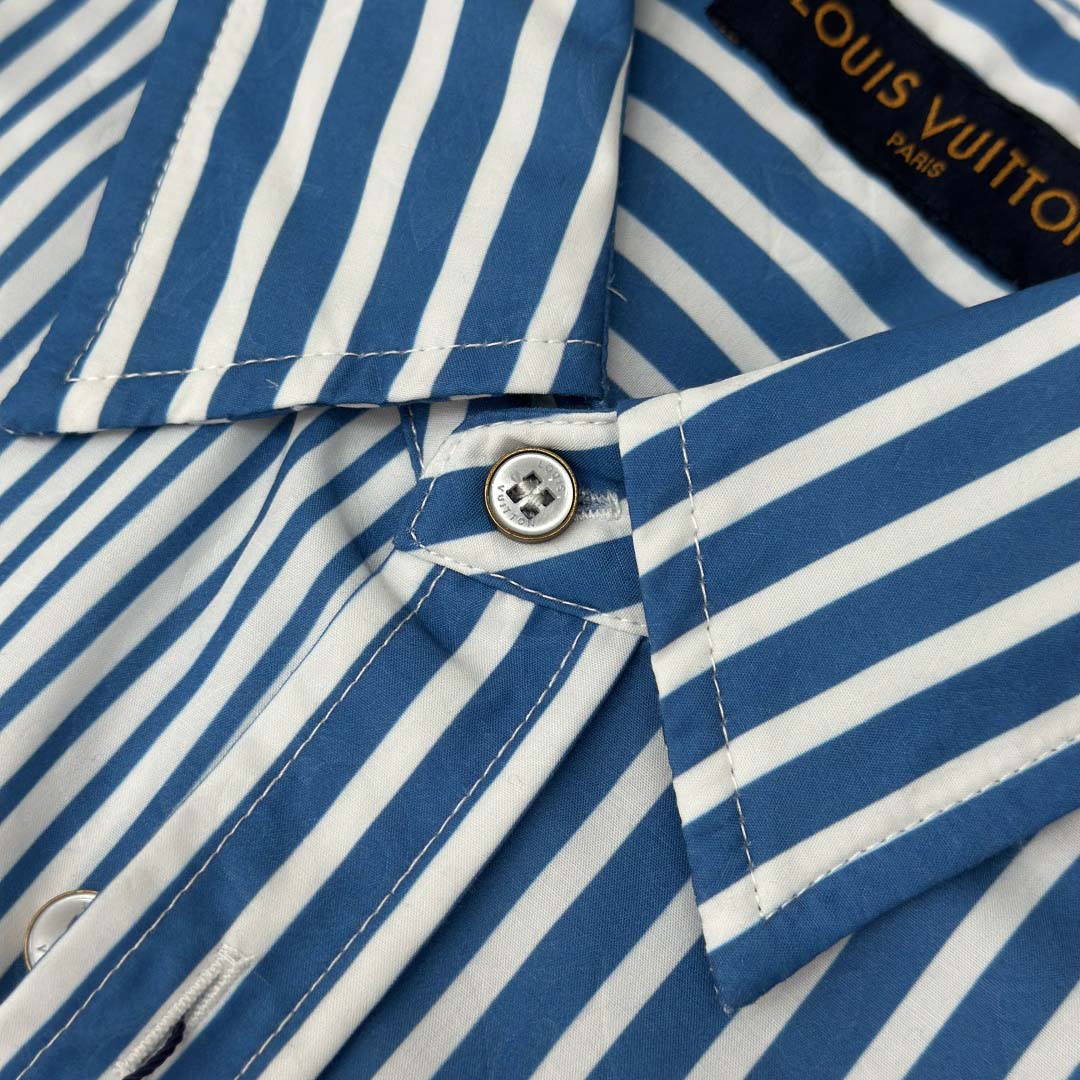 Louis Vuitton Monogram Patchwork Striped Shirt     1AHVWM - DesignerGu