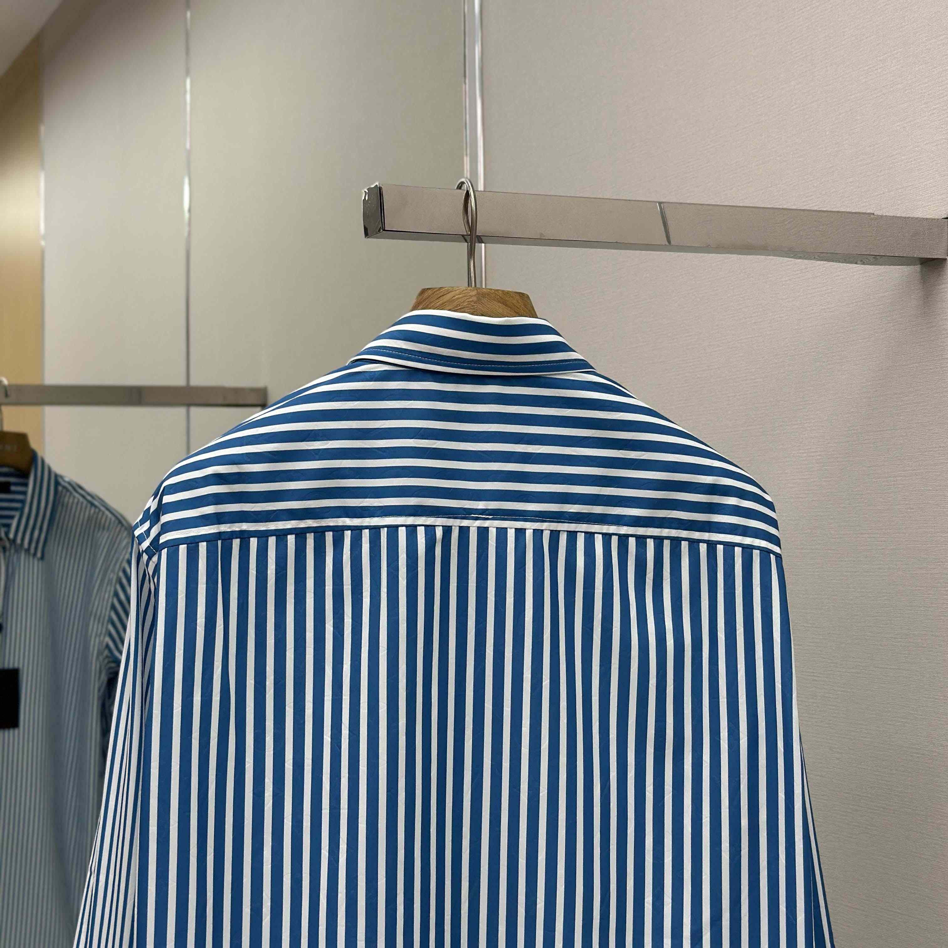 Louis Vuitton Monogram Patchwork Striped Shirt     1AHVWM - DesignerGu