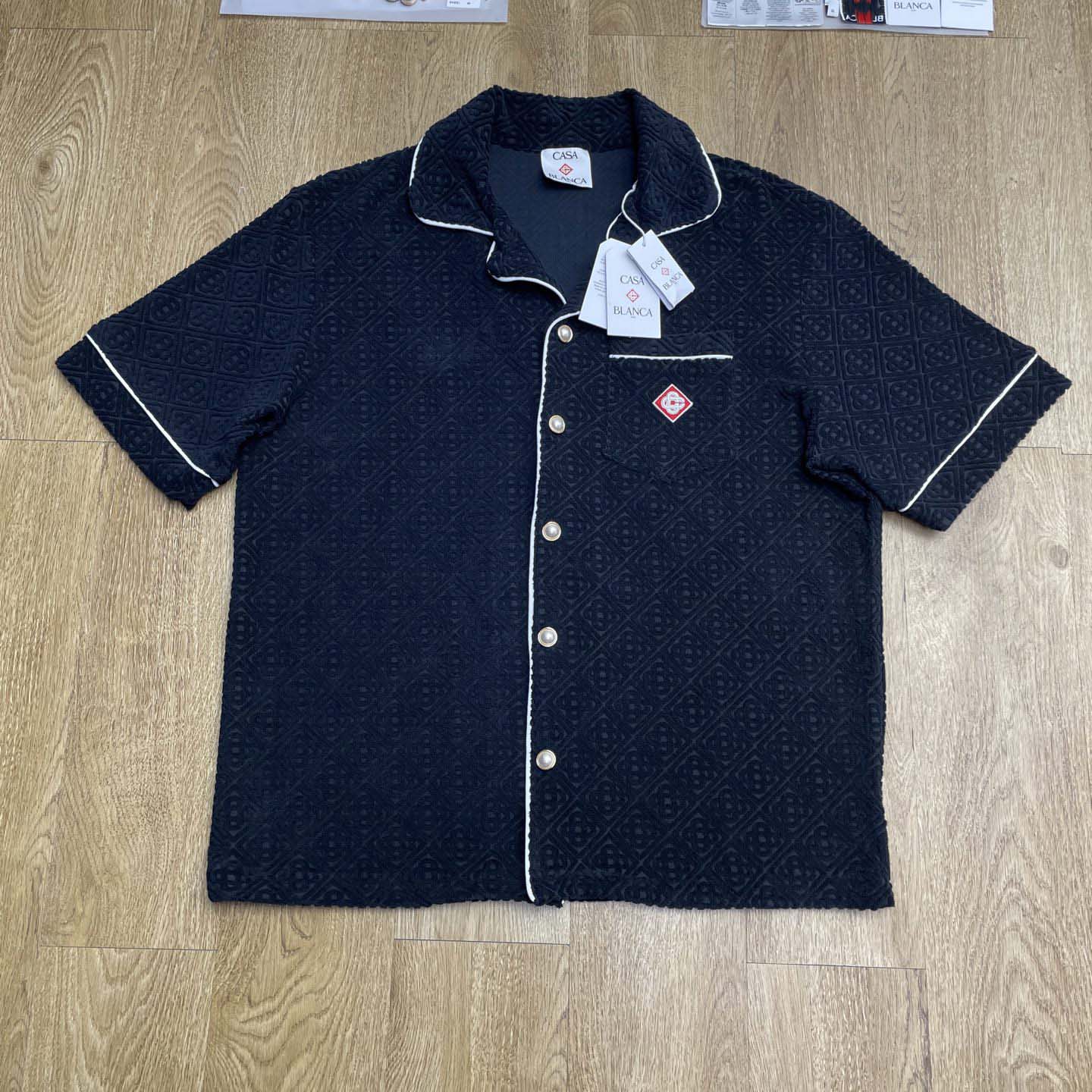 Casablanca Monogram Jacquard Towelling Short Sleeve Shirt   c1028 - DesignerGu