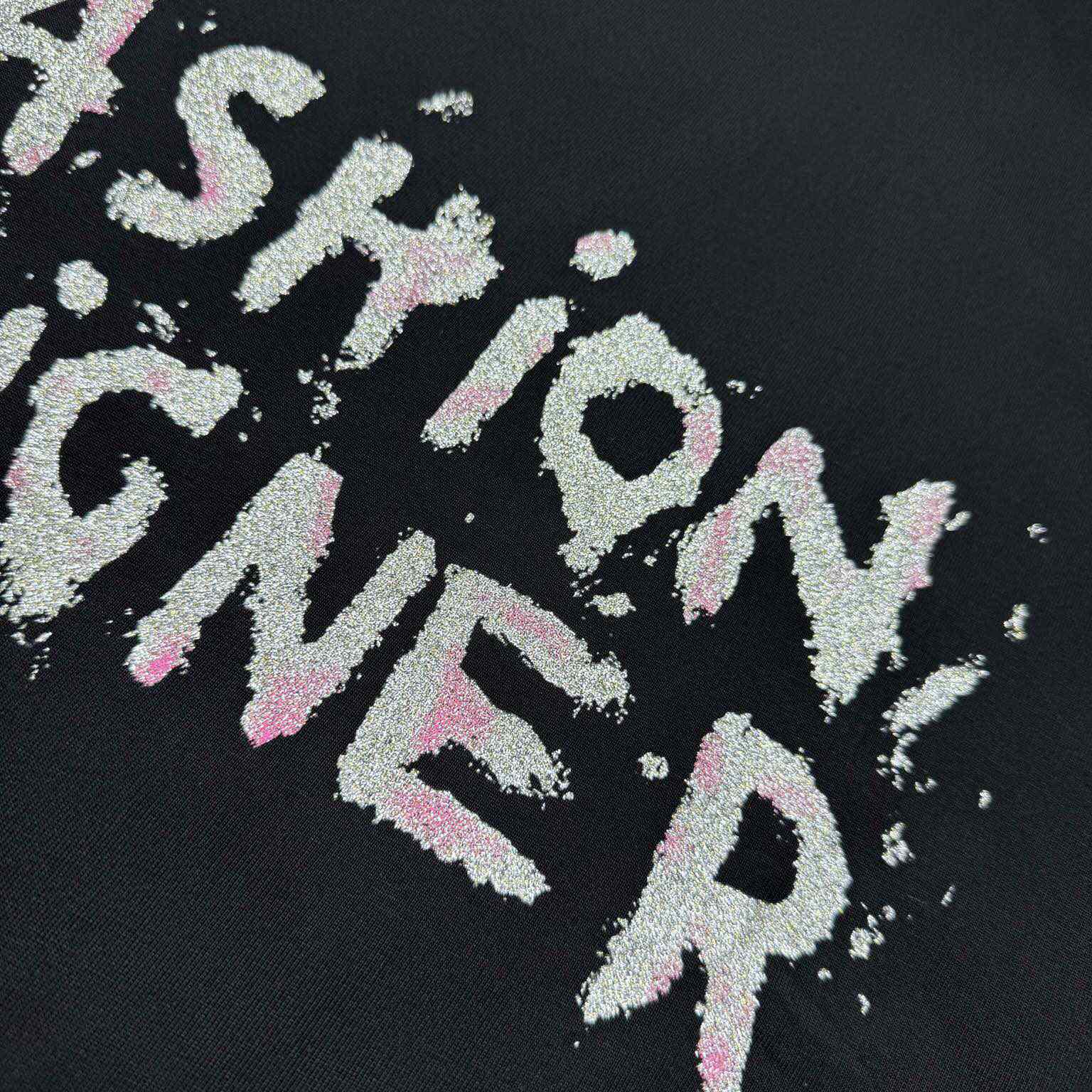 Balenciaga Fashion Designer Oversized T-Shirt In Faded Black Dry Jersey - DesignerGu