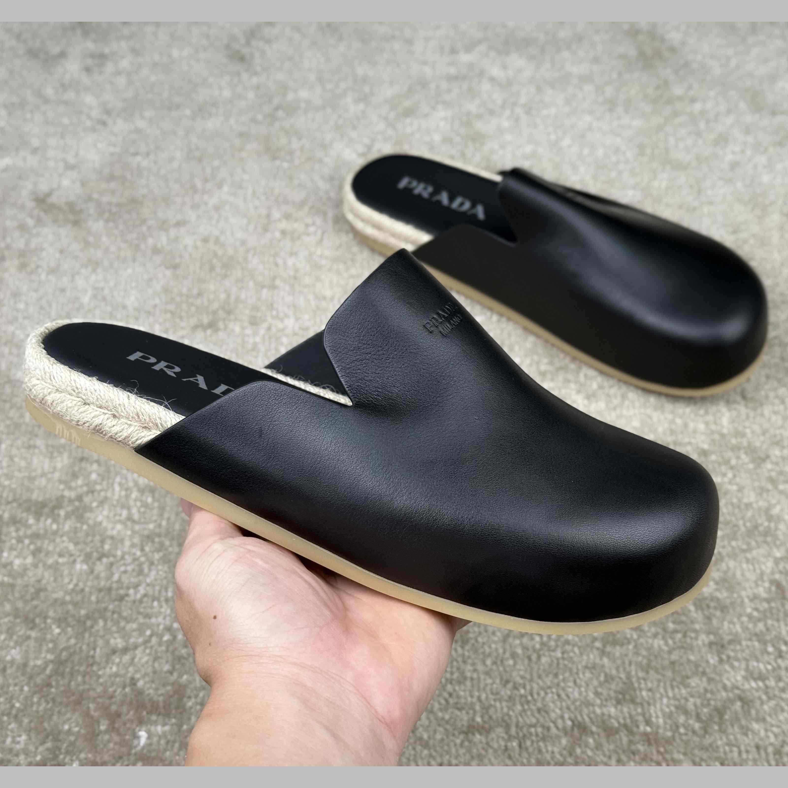 Prada Leather Mules - DesignerGu