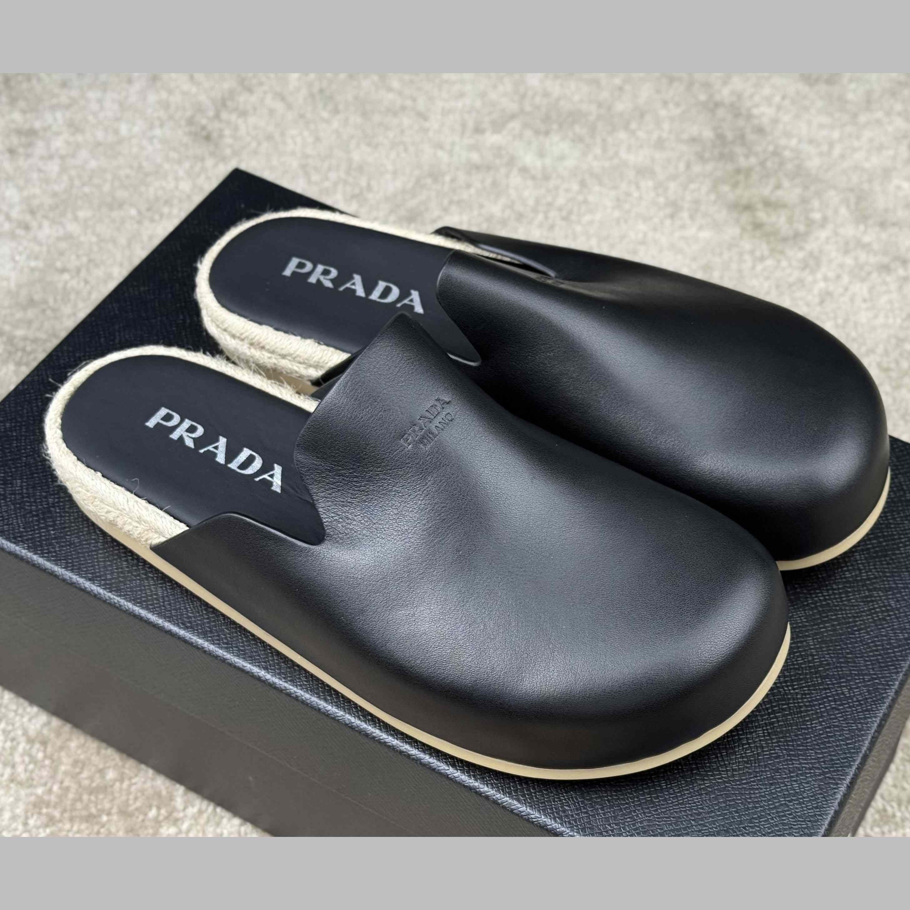 Prada Leather Mules - DesignerGu
