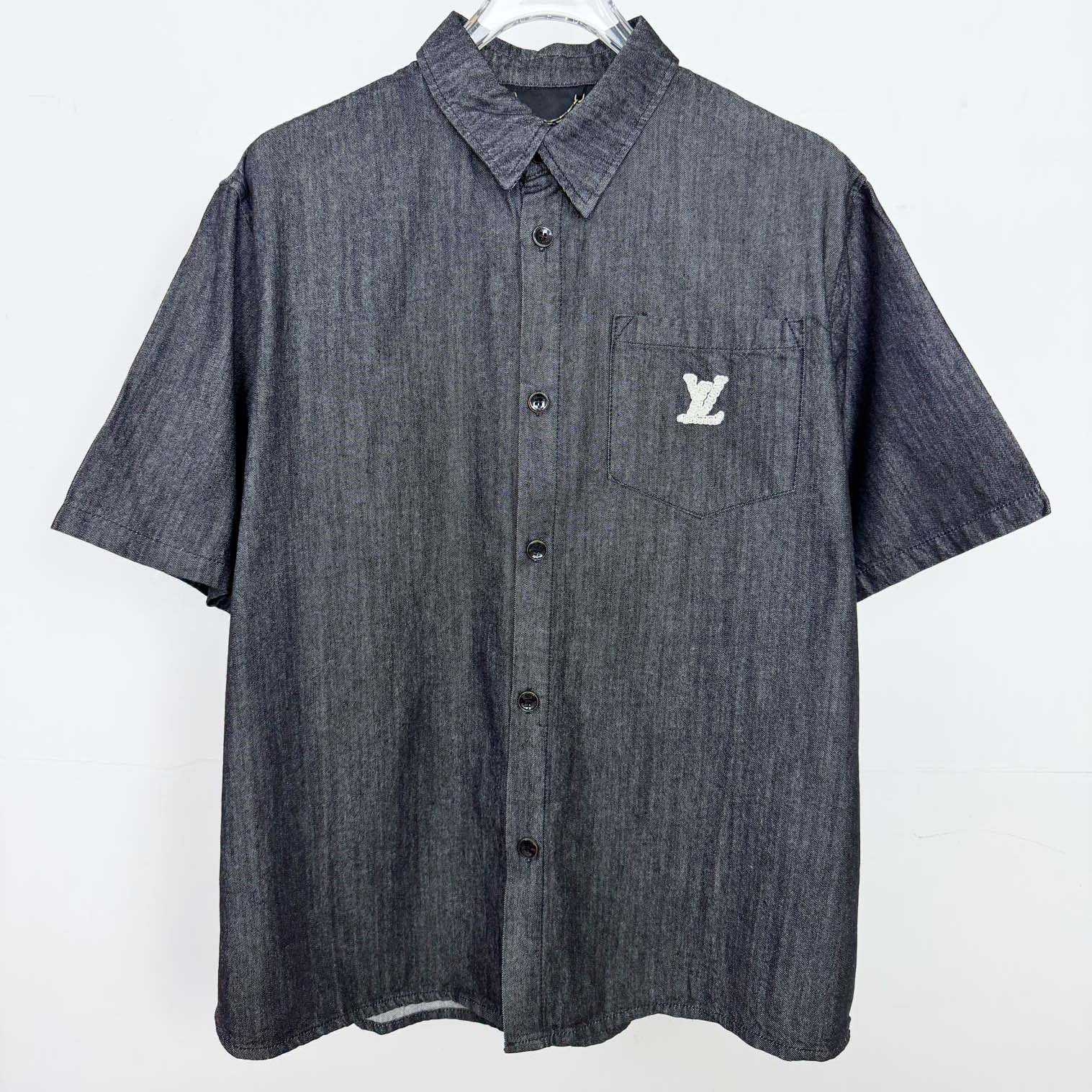 Louis Vuitton Short-Sleeved Chambray Shirt   1AHVW4 - DesignerGu