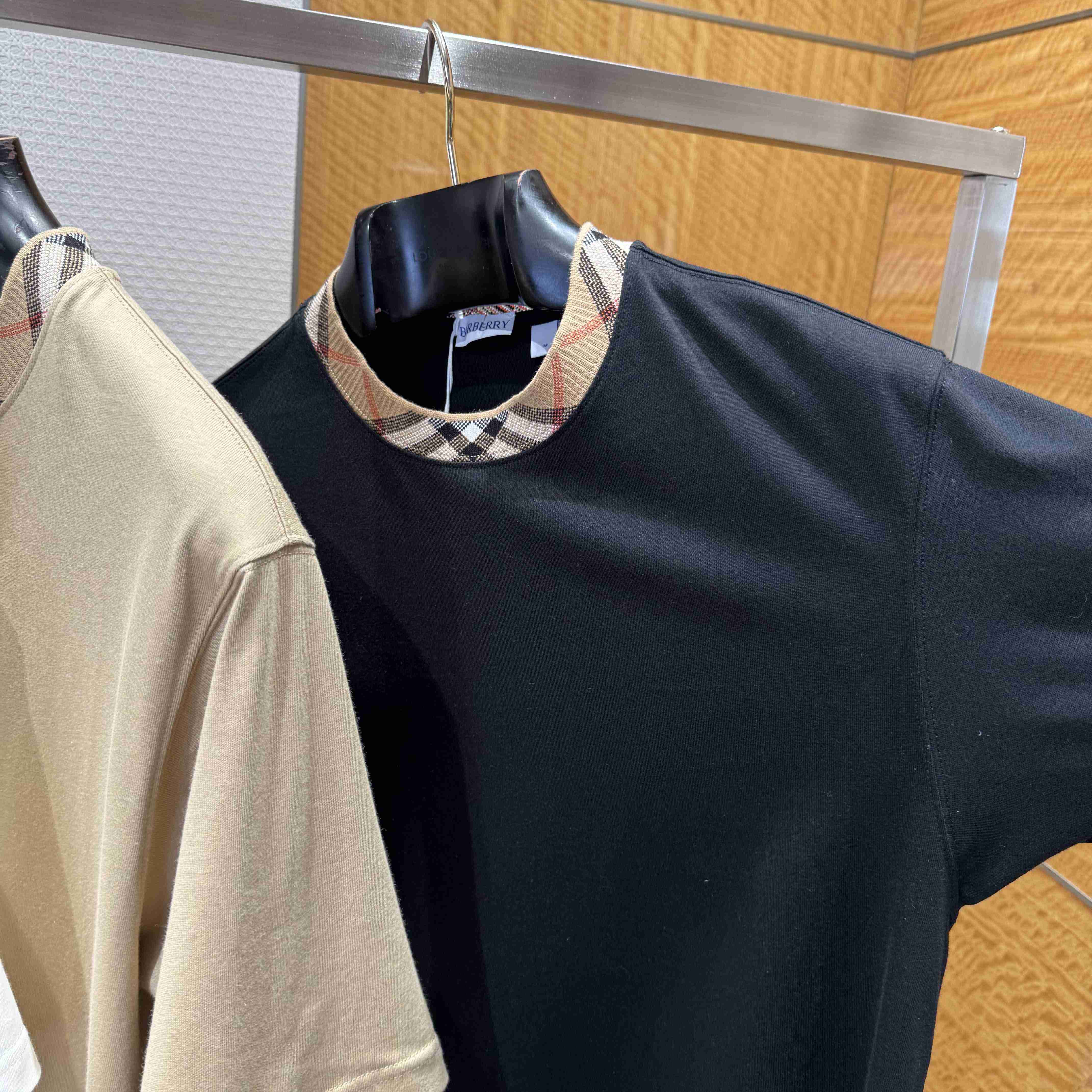 Burberry Check Trim Cotton T-shirt  - DesignerGu