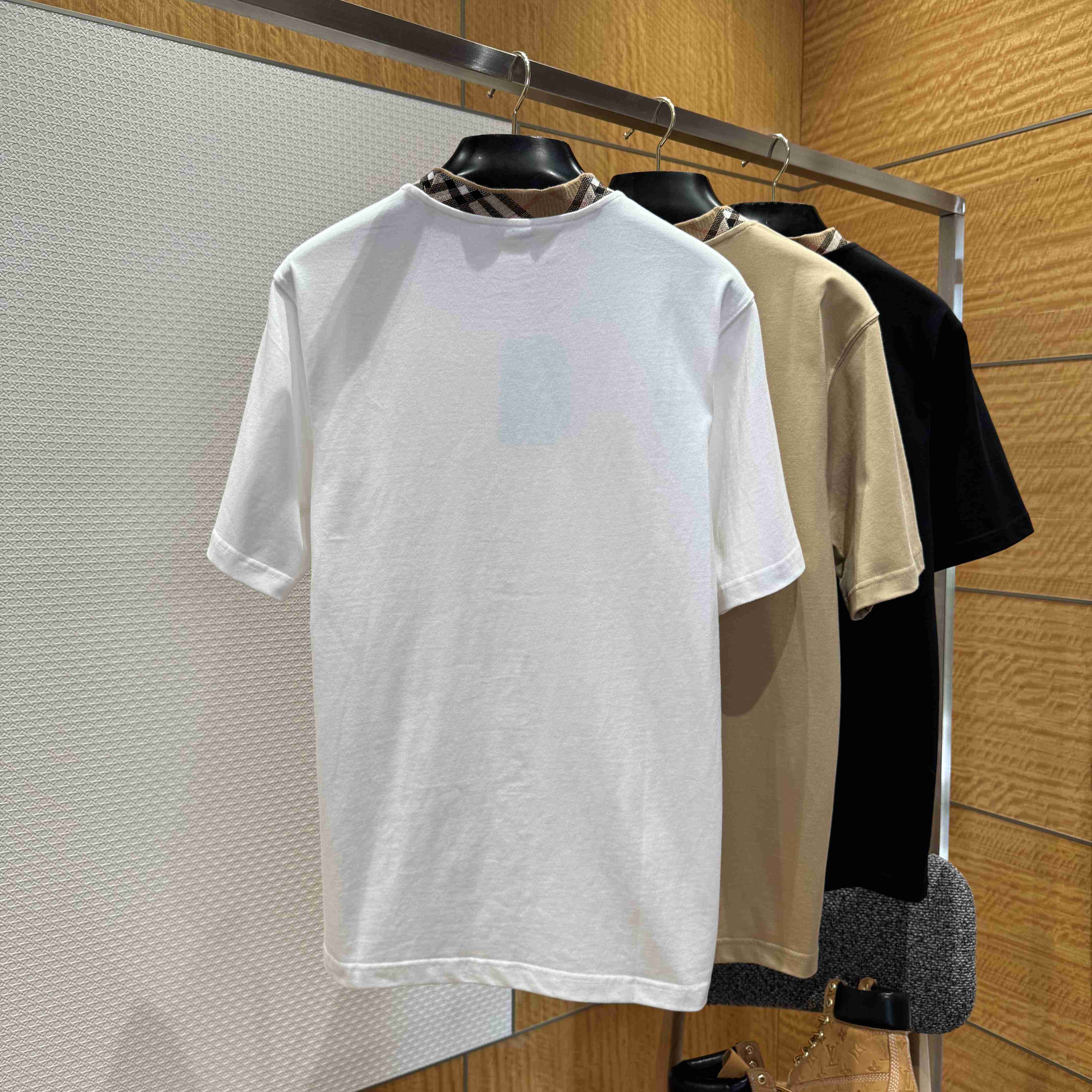 Burberry Check Trim Cotton T-shirt  - DesignerGu