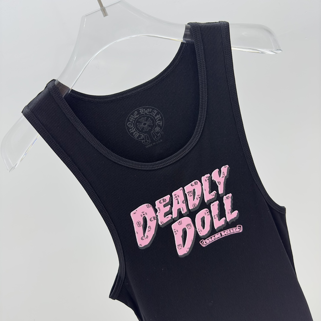 Chrome Hearts x Deadly Doll Tank Top Black/Pink  - DesignerGu