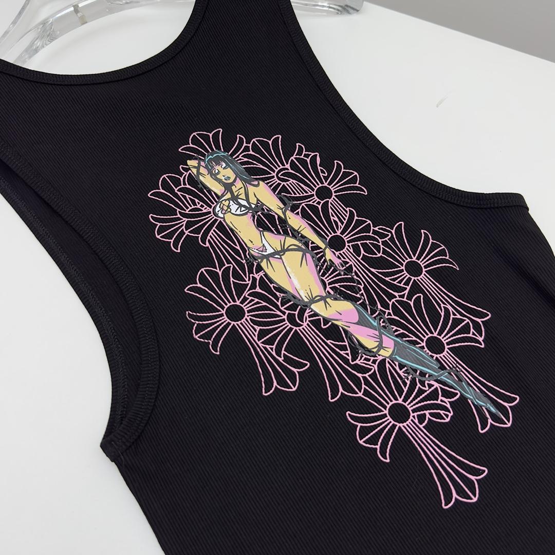 Chrome Hearts x Deadly Doll Tank Top Black/Pink  - DesignerGu