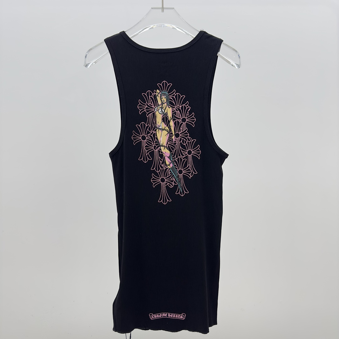 Chrome Hearts x Deadly Doll Tank Top Black/Pink  - DesignerGu