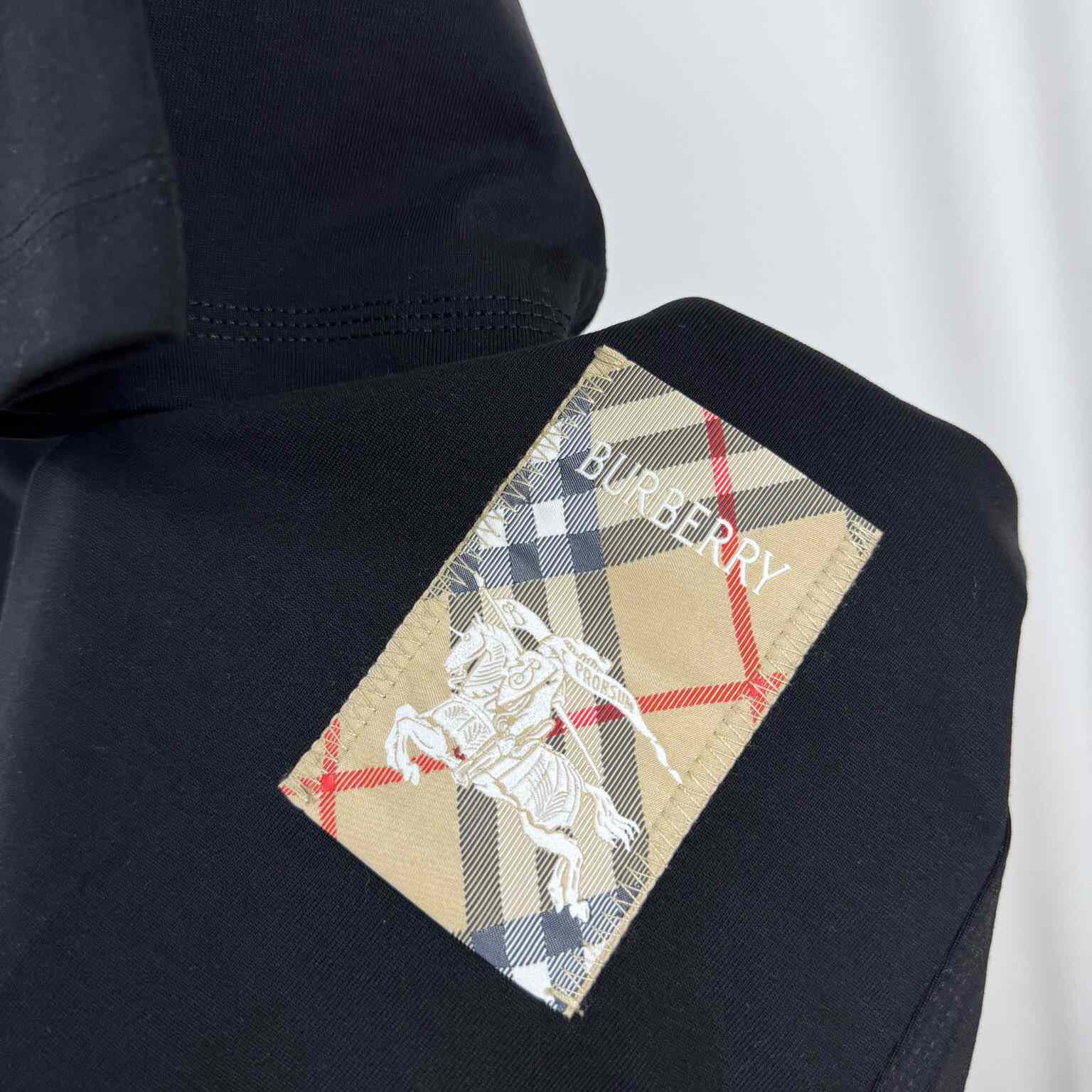 Burberry Check Label Cotton T-shirt  - DesignerGu