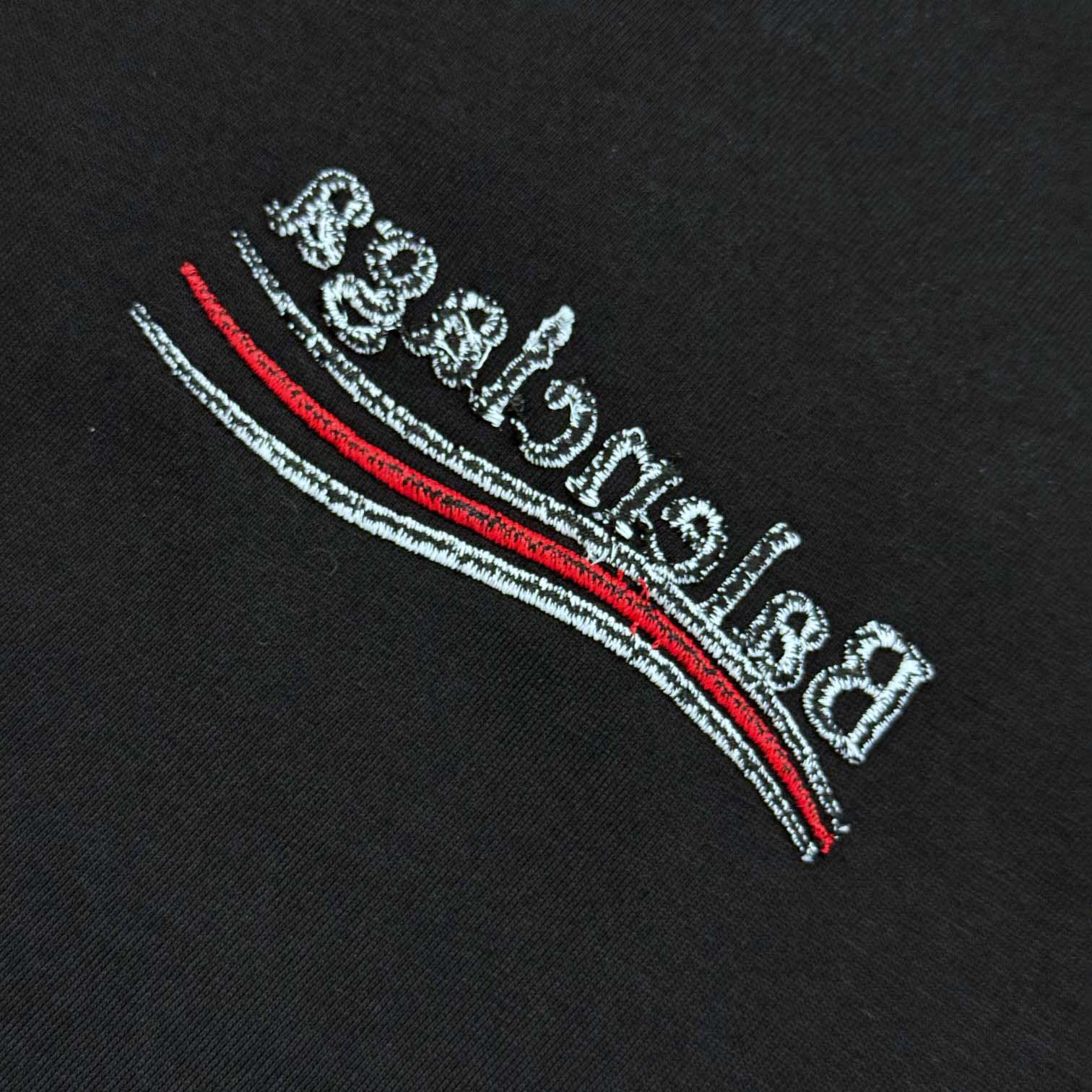 Balenciaga Embroidered Logo Wave Political Campaign T-Shirt  - DesignerGu