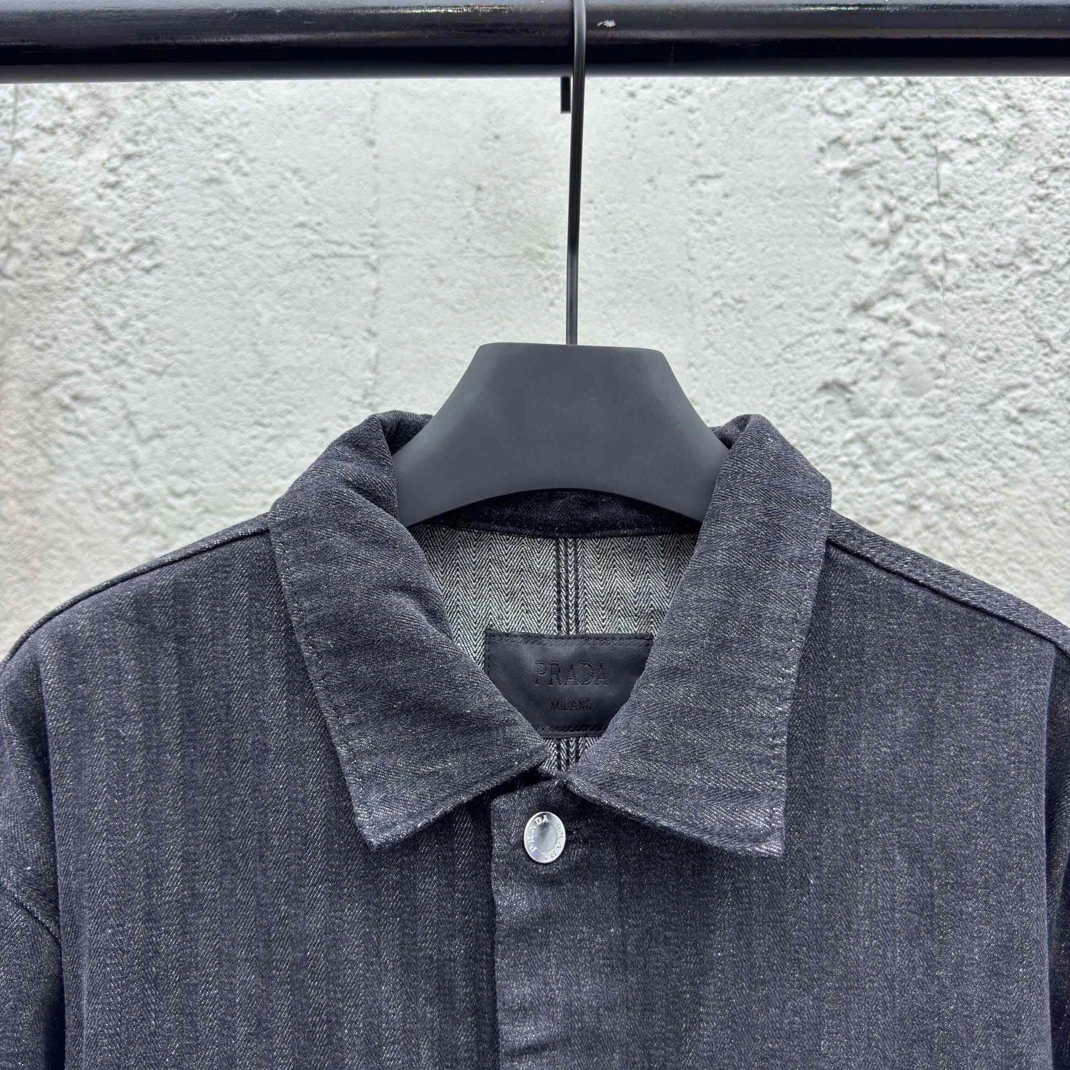 Prada Chevron Denim Blouson Jacket - DesignerGu