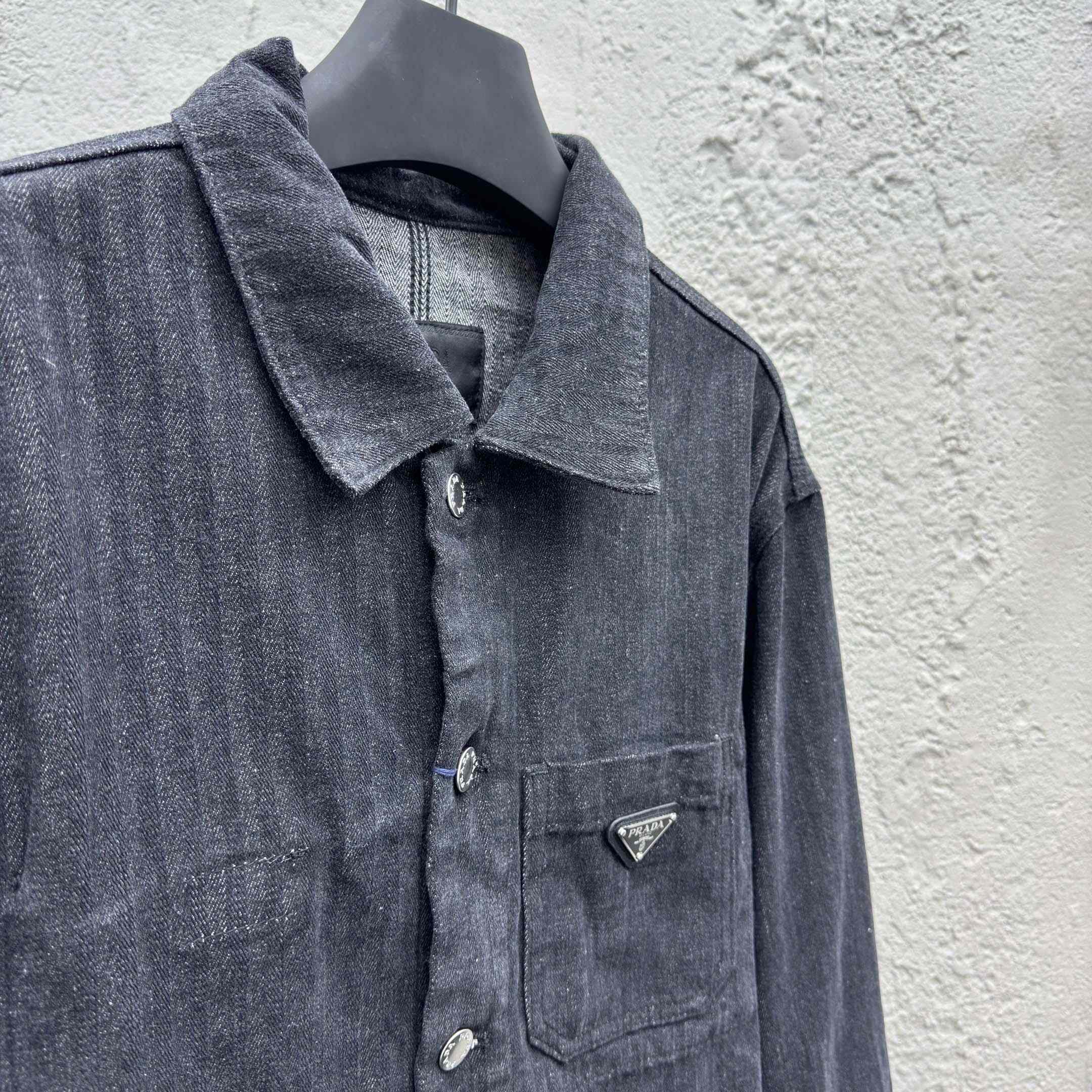 Prada Chevron Denim Blouson Jacket - DesignerGu