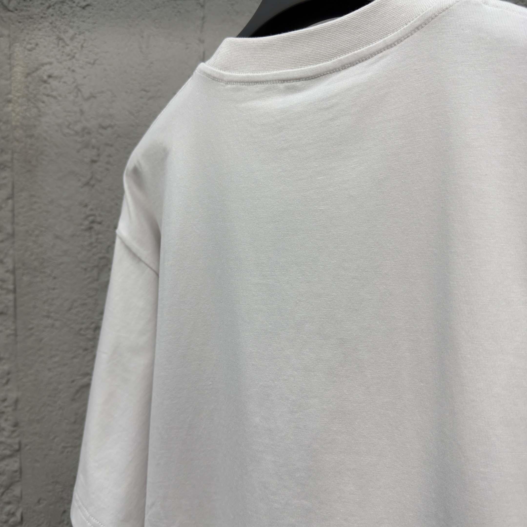 Balenciaga White Loop Sports Icon Medium Fit T-shirt  - DesignerGu