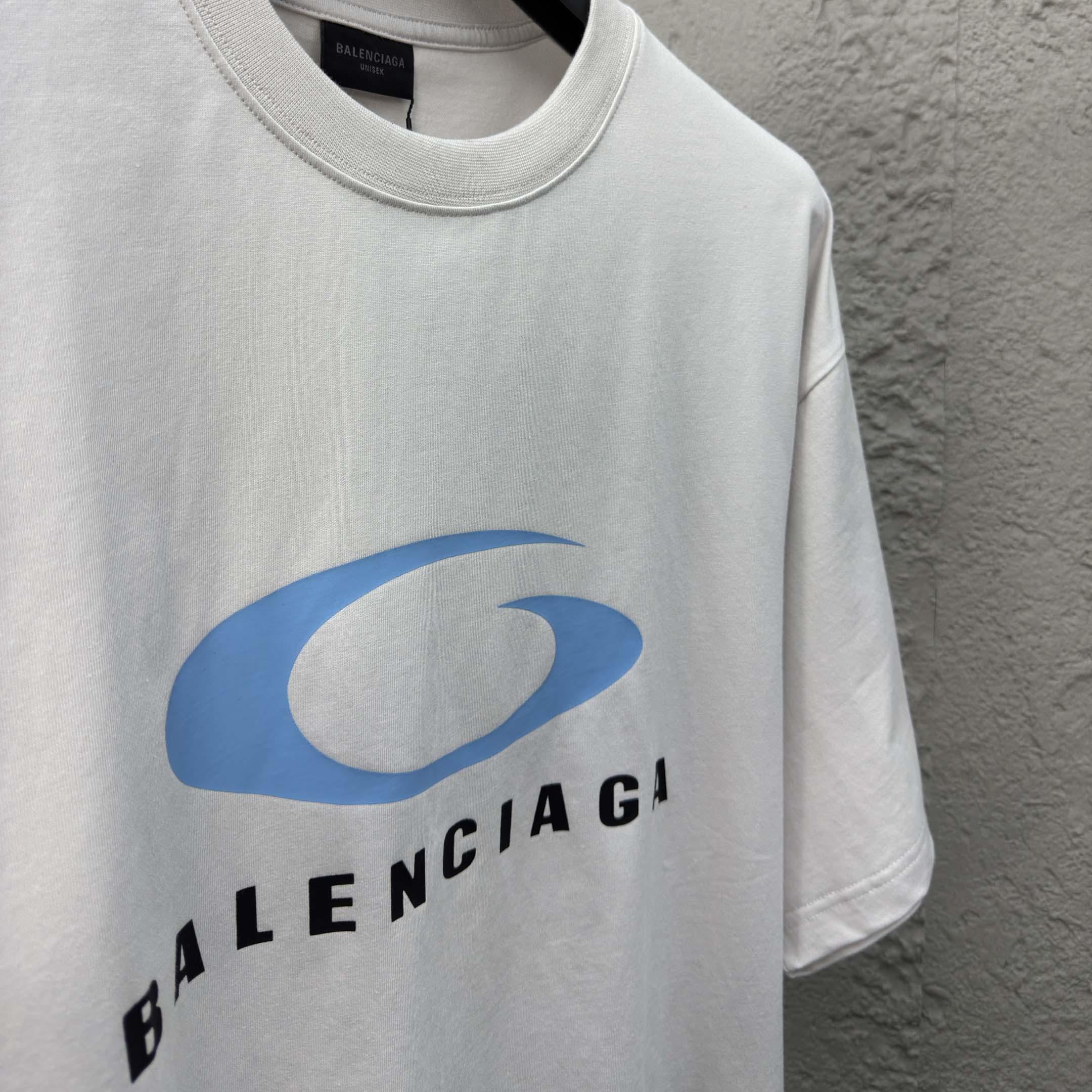Balenciaga White Loop Sports Icon Medium Fit T-shirt  - DesignerGu