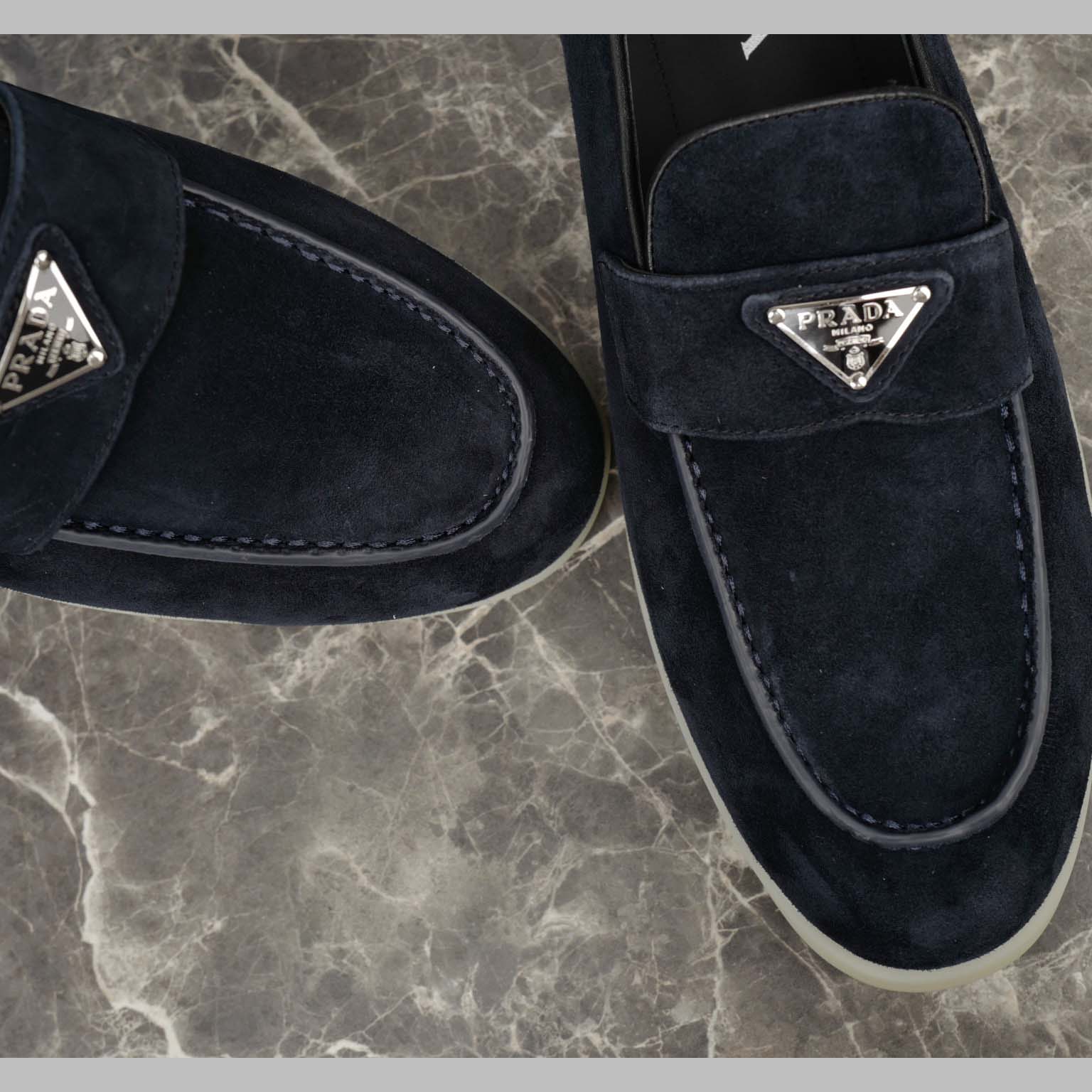 Prada Suede Leather Loafers - DesignerGu