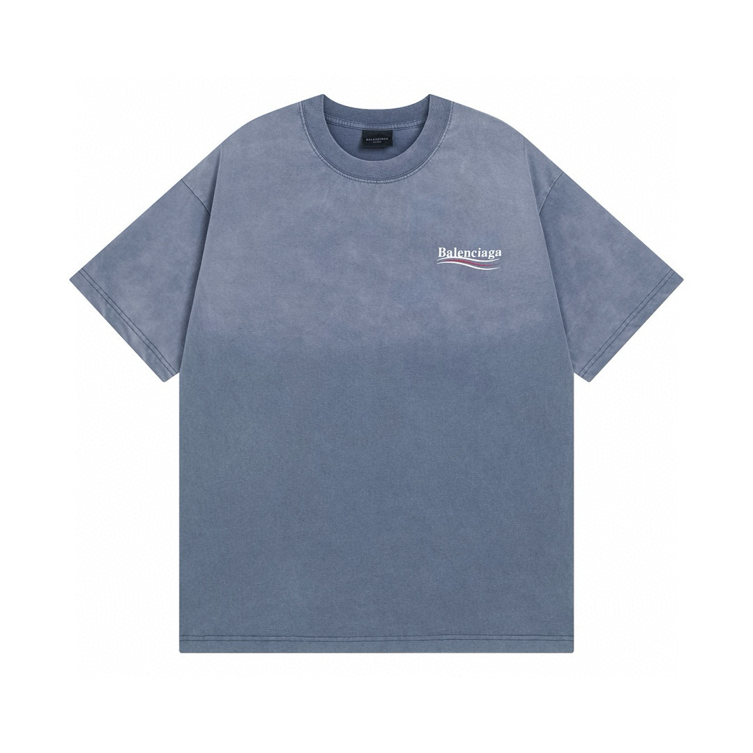 Balenciaga Political Campaign T-Shirt Medium Fit In Faded Blue - DesignerGu