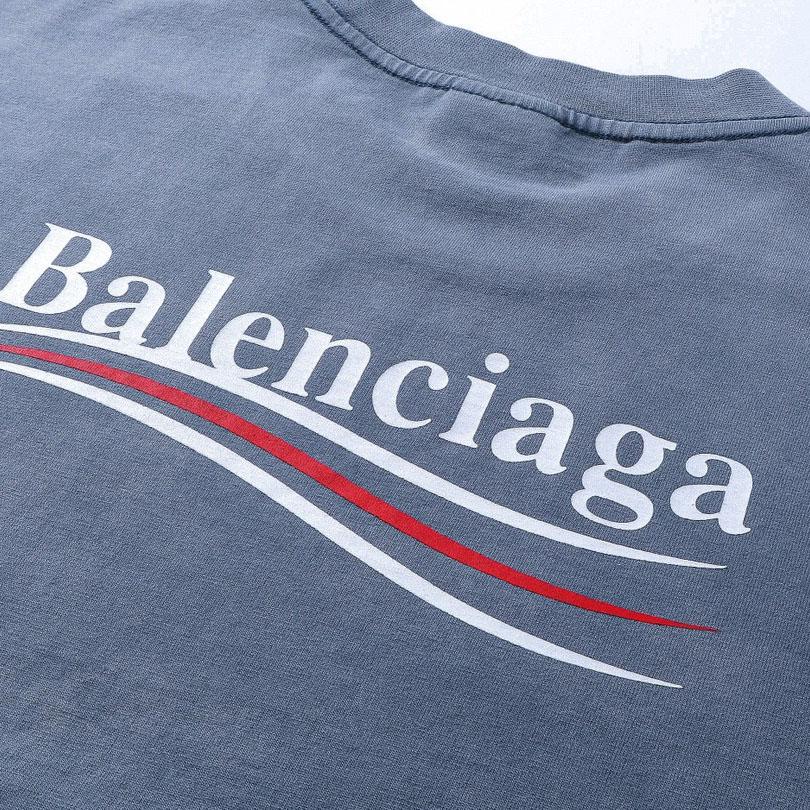 Balenciaga Political Campaign T-Shirt Medium Fit In Faded Blue - DesignerGu
