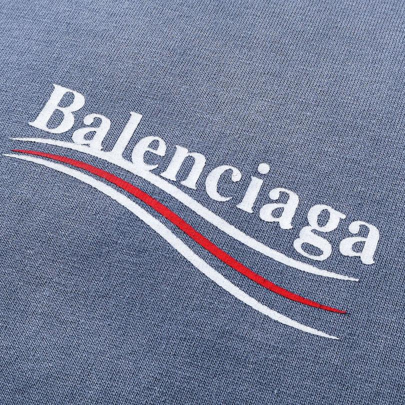 Balenciaga Political Campaign T-Shirt Medium Fit In Faded Blue - DesignerGu