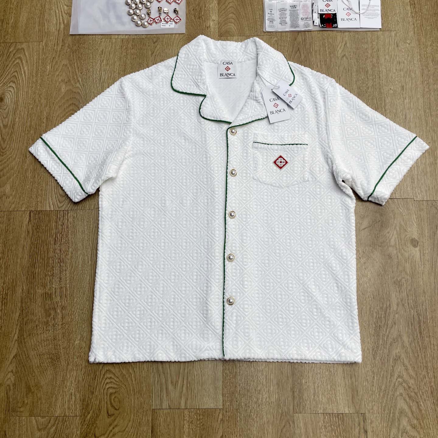 Casablanca Monogram Jacquard Towelling Short Sleeve Shirt   c1030 - DesignerGu