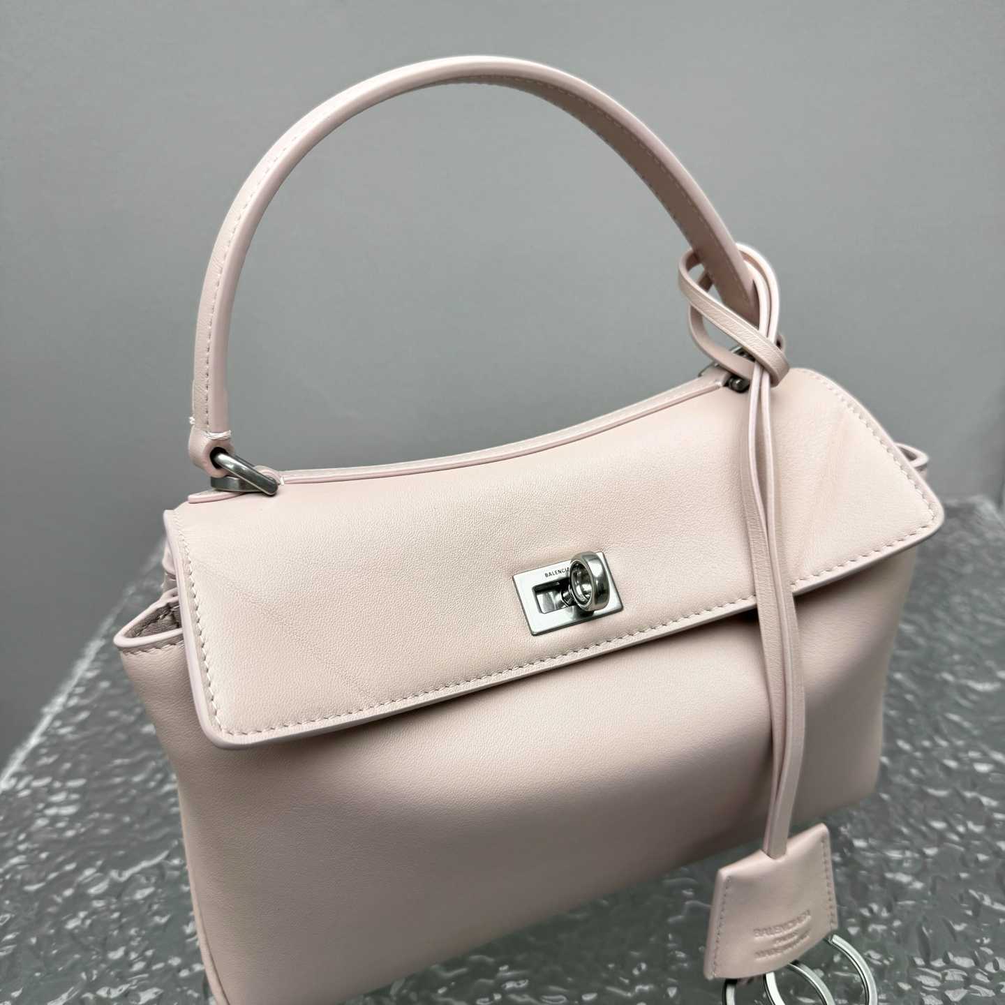 Balenciaga Rodeo Handbag Mini In Suede Pink - DesignerGu