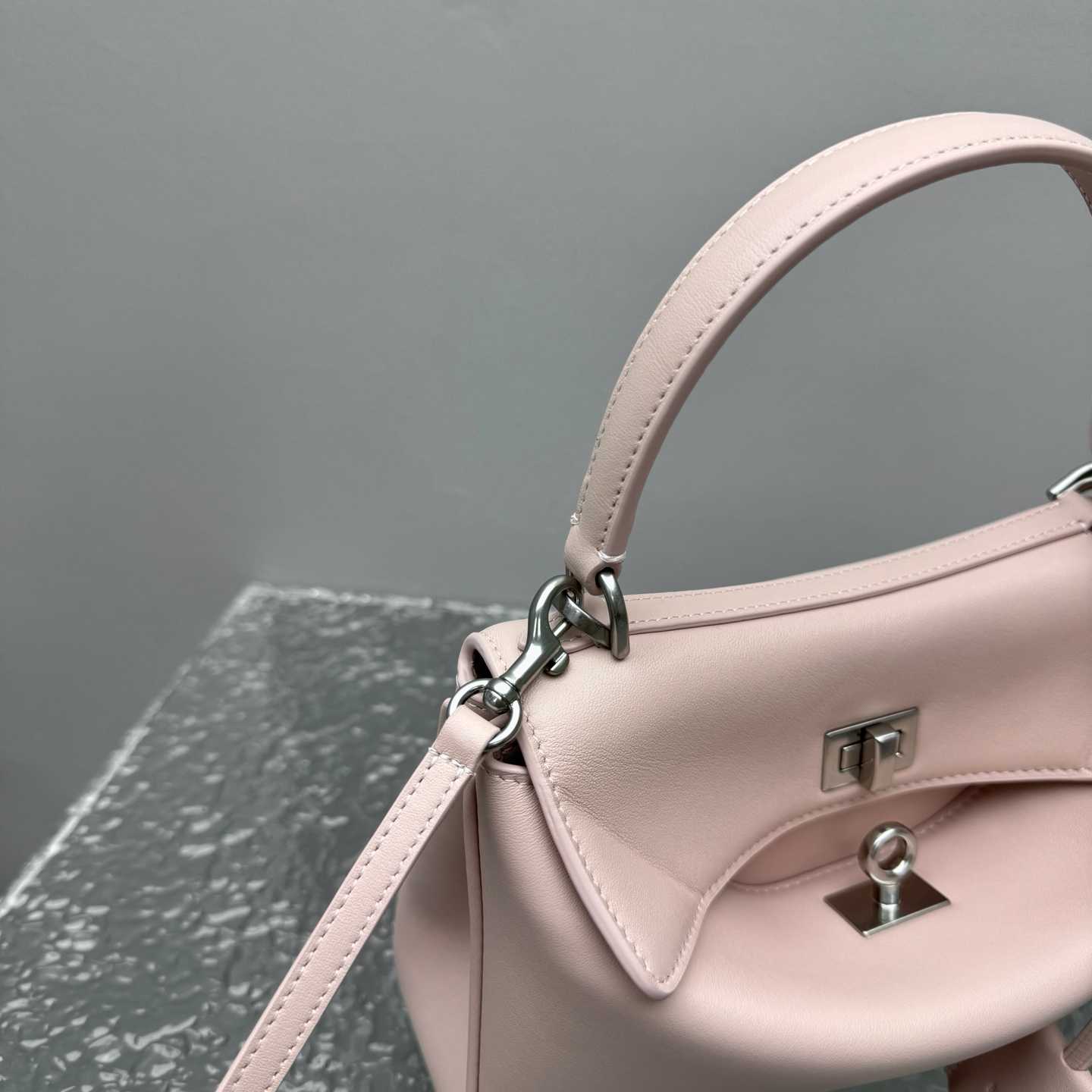 Balenciaga Rodeo Handbag Mini In Suede Pink - DesignerGu