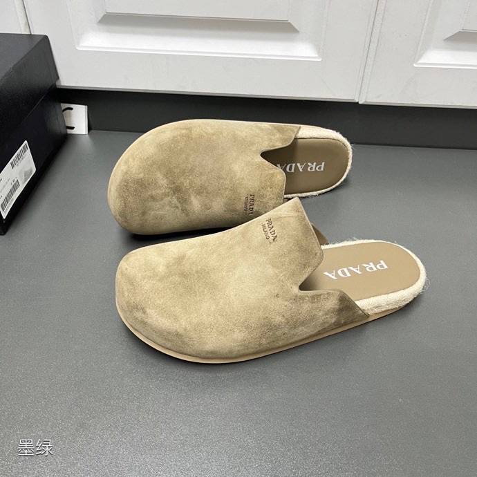 Prada Suede Mules - DesignerGu