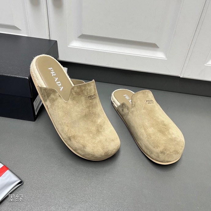 Prada Suede Mules - DesignerGu