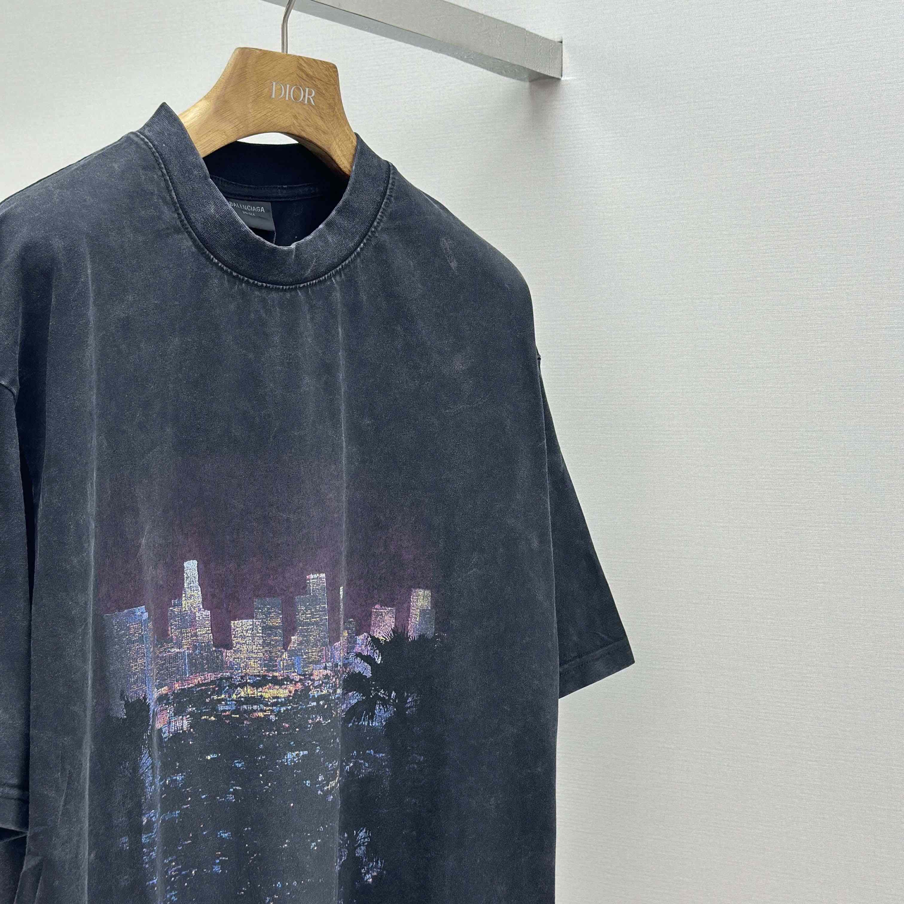 Balenciaga Taped Balenciaga Back T-Shirt Medium Fit in heather grey dry jersey - DesignerGu