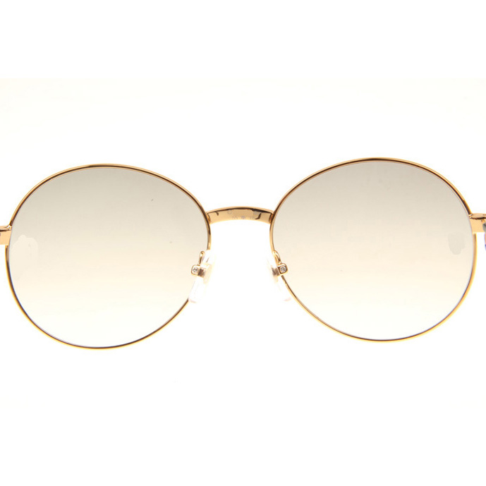 Cartier CT1990-0692 Black Buffalo Sunglasses In Gold Grey - DesignerGu